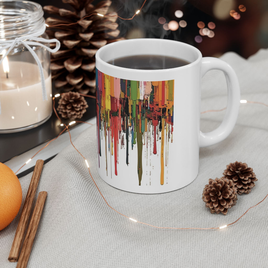 Color Drip Ceramic Mug — Bold Melted-Paint Design (11oz & 15oz)