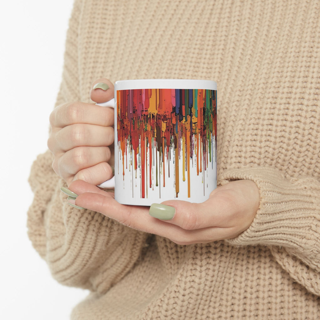 Color Drip Ceramic Mug — Bold Melted-Paint Design (11oz & 15oz)