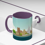 Dawn City Skyline Ceramic Coffee Mug — Illustrated Urban Landmark Accent Mug (11oz)
