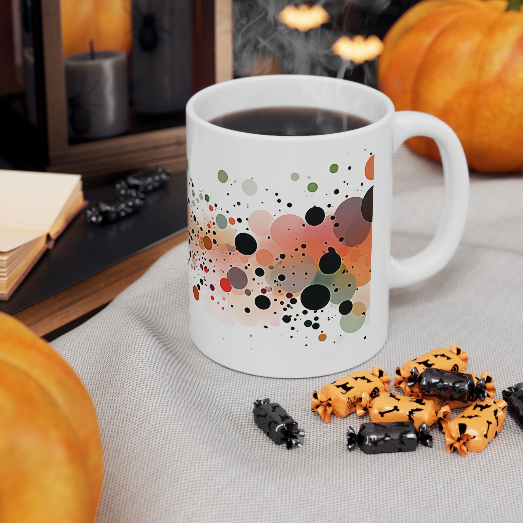 Colourful Speckled Confetti Ceramic Mug: Abstract Dots Coffee Cup (11oz)