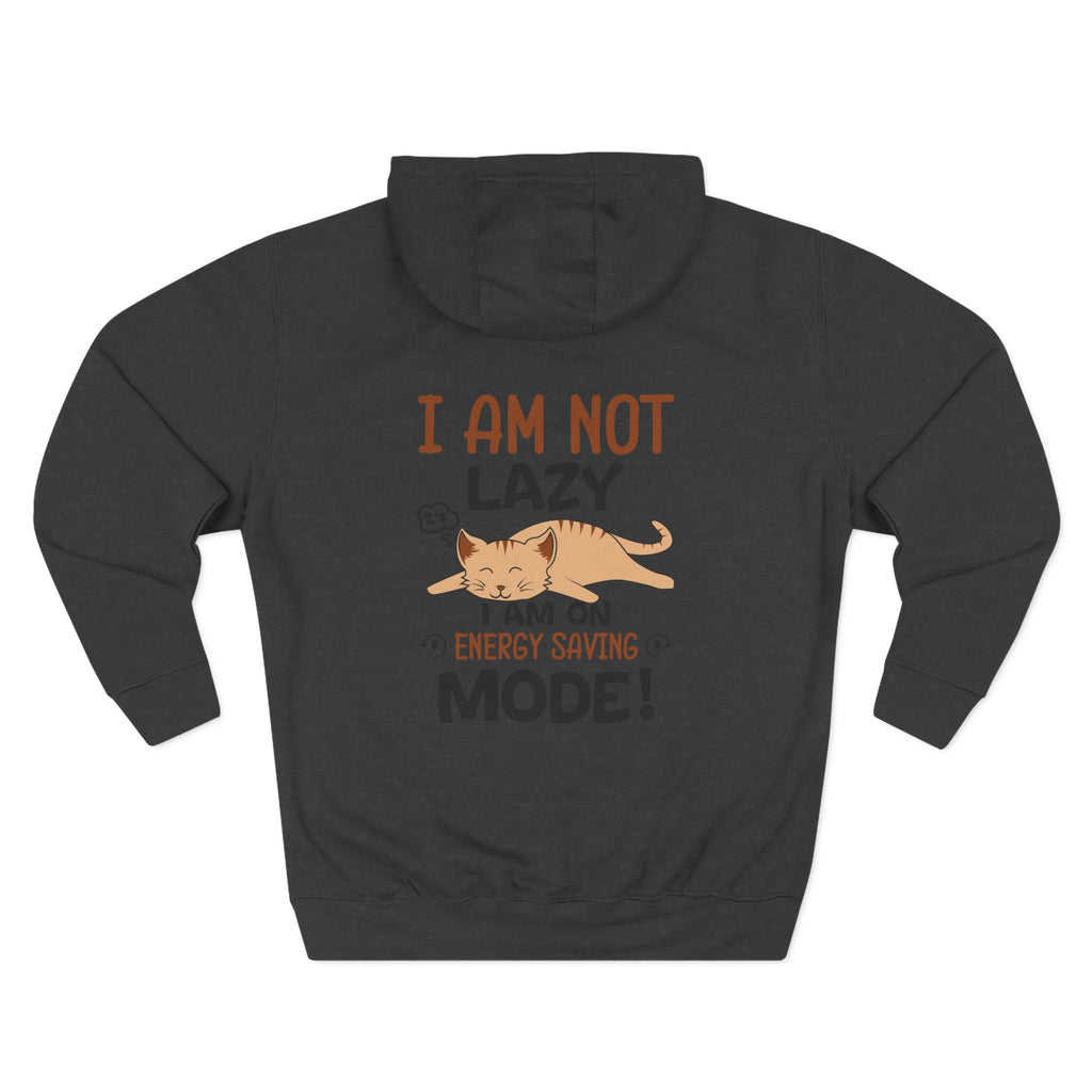 "I Am Not Lazy" Cute Cat Graphic Fleece Hoodie
