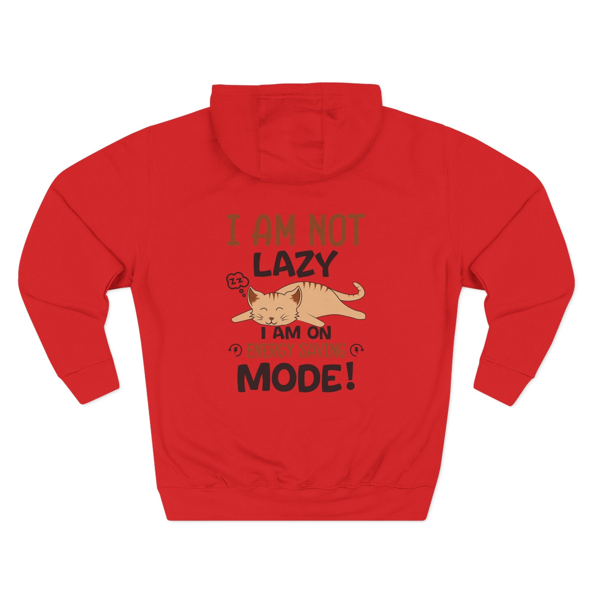 "I Am Not Lazy" Cute Cat Graphic Fleece Hoodie