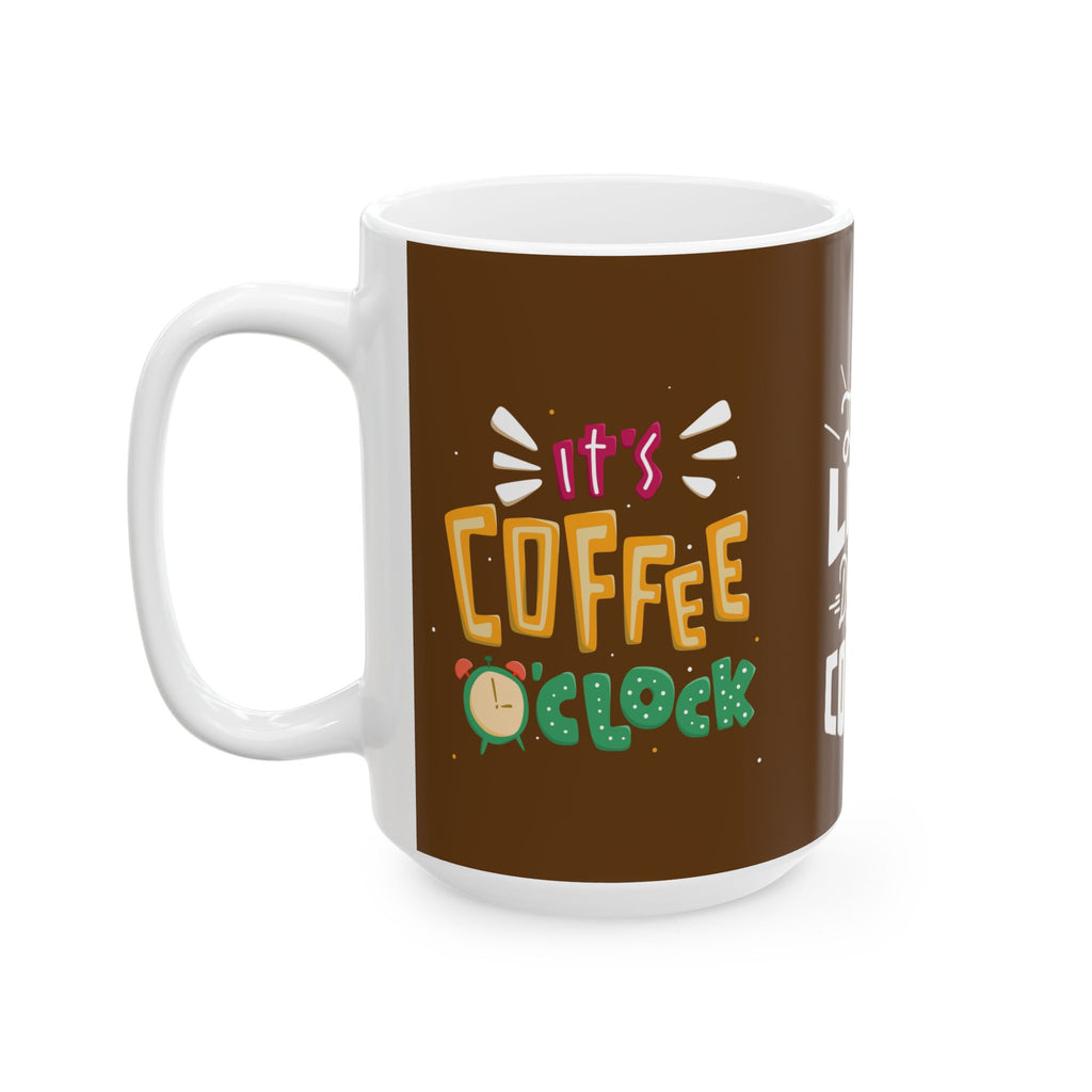 Cozy Brown Hand-Lettered Coffee Mug — Whimsical Morning Pep Talk (11oz & 15oz)