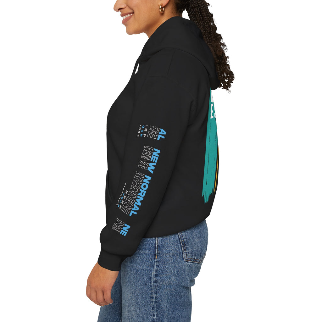 Women's Retro Paint Stripe Hoodie — “85 EST.” Graphic Sleeve Hoodie