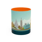 Dawn City Skyline Ceramic Coffee Mug — Illustrated Urban Landmark Accent Mug (11oz)