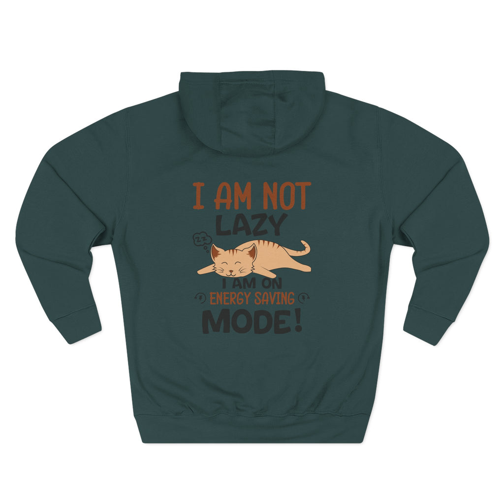 "I Am Not Lazy" Cute Cat Graphic Fleece Hoodie