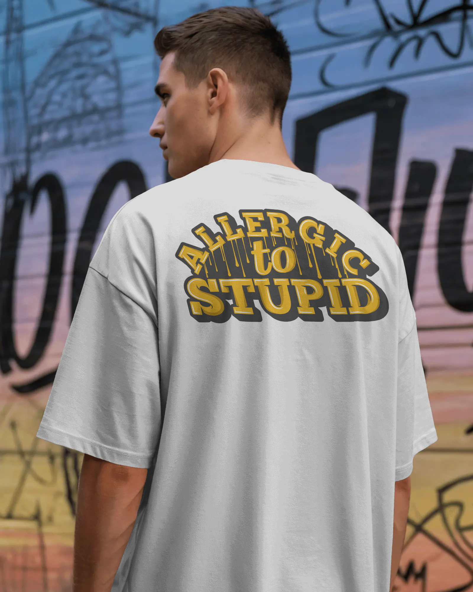 Allergic to Stupid Graphic T-Shirt — Funny Sarcastic Vintage Unisex Tee