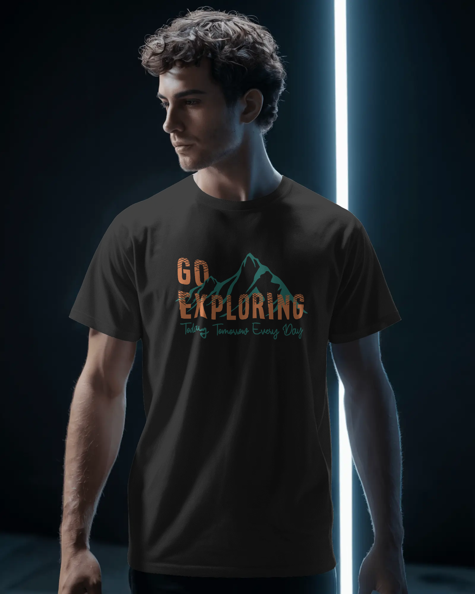 Go Exploring Mountain Graphic T-Shirt — Adventure Outside Hiking Tee (S–4XL)