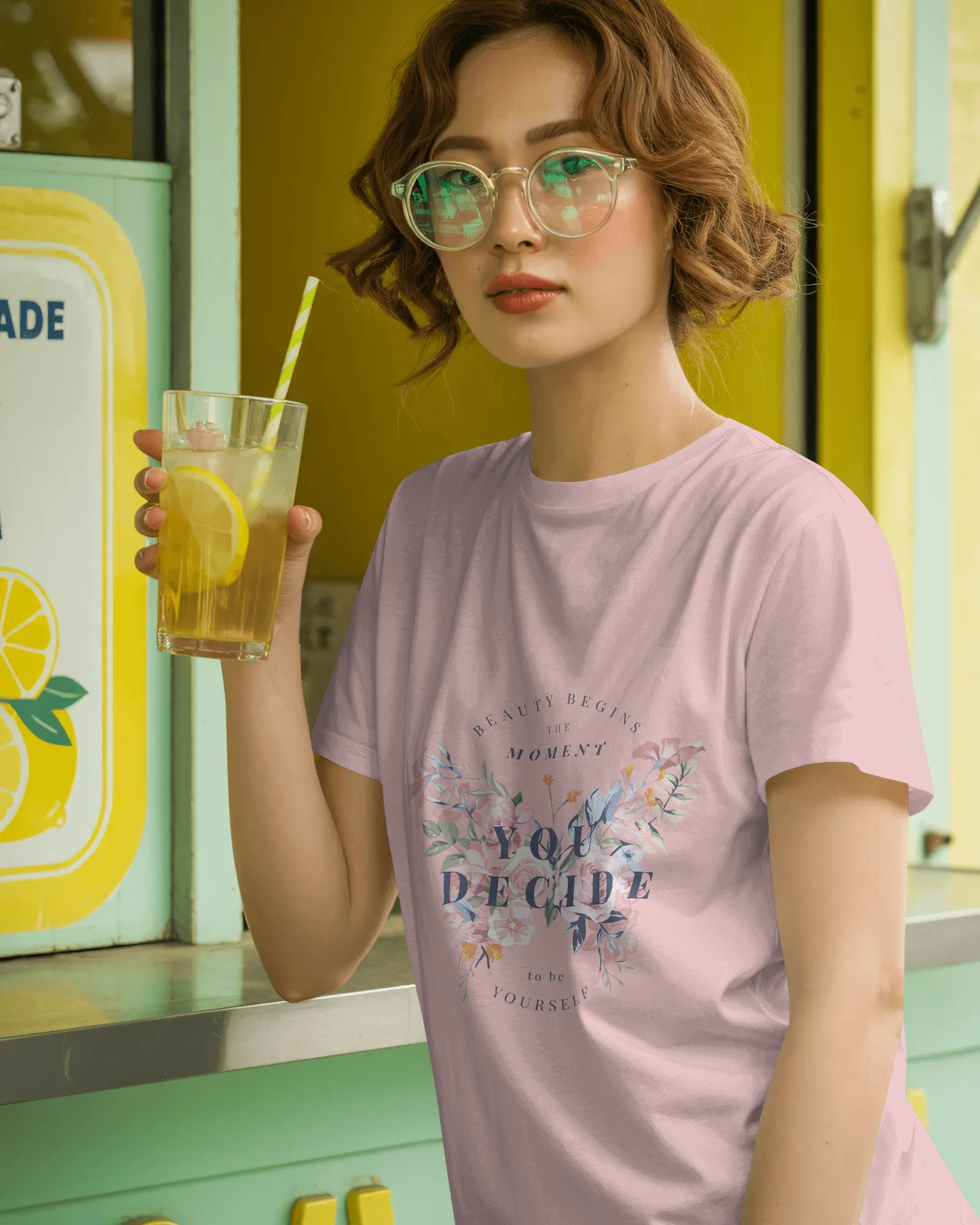 Beauty Begins the Moment You Decide to Be Yourself Women's Floral T-Shirt