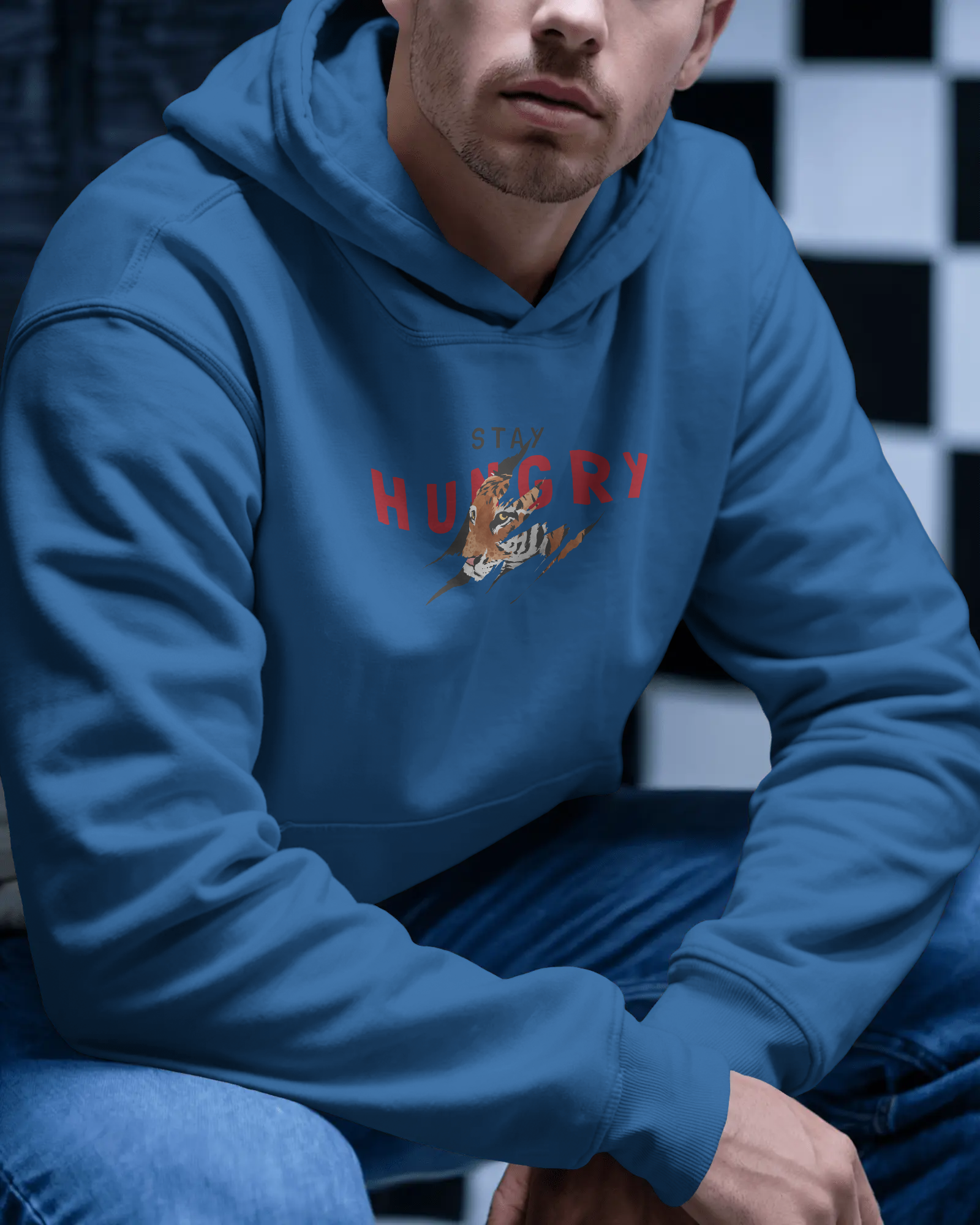 Stay Hungry Never Mind Motivational Graphic Hoodie — Unisex Streetwear Pullover