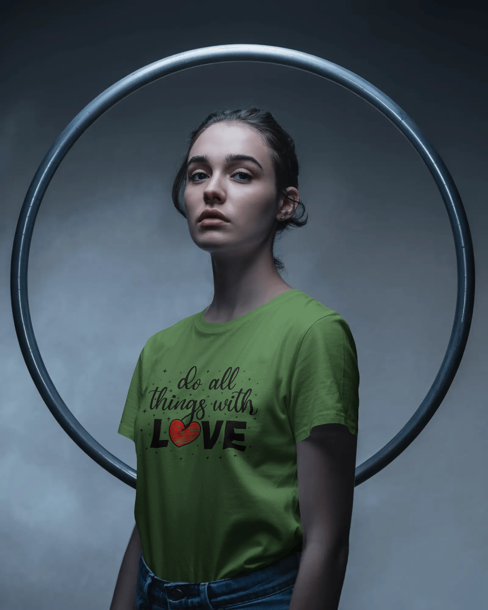 Do All Things With Love Heart Quote T-Shirt - Inspirational Women's Tee