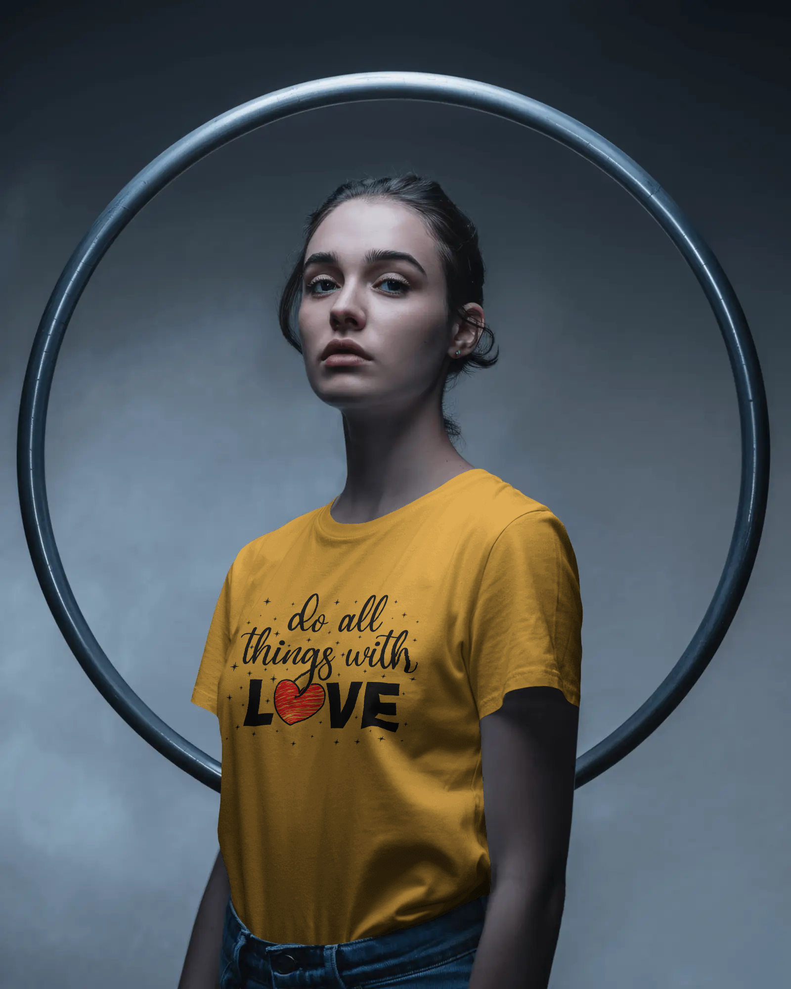 Do All Things With Love Heart Quote T-Shirt - Inspirational Women's Tee