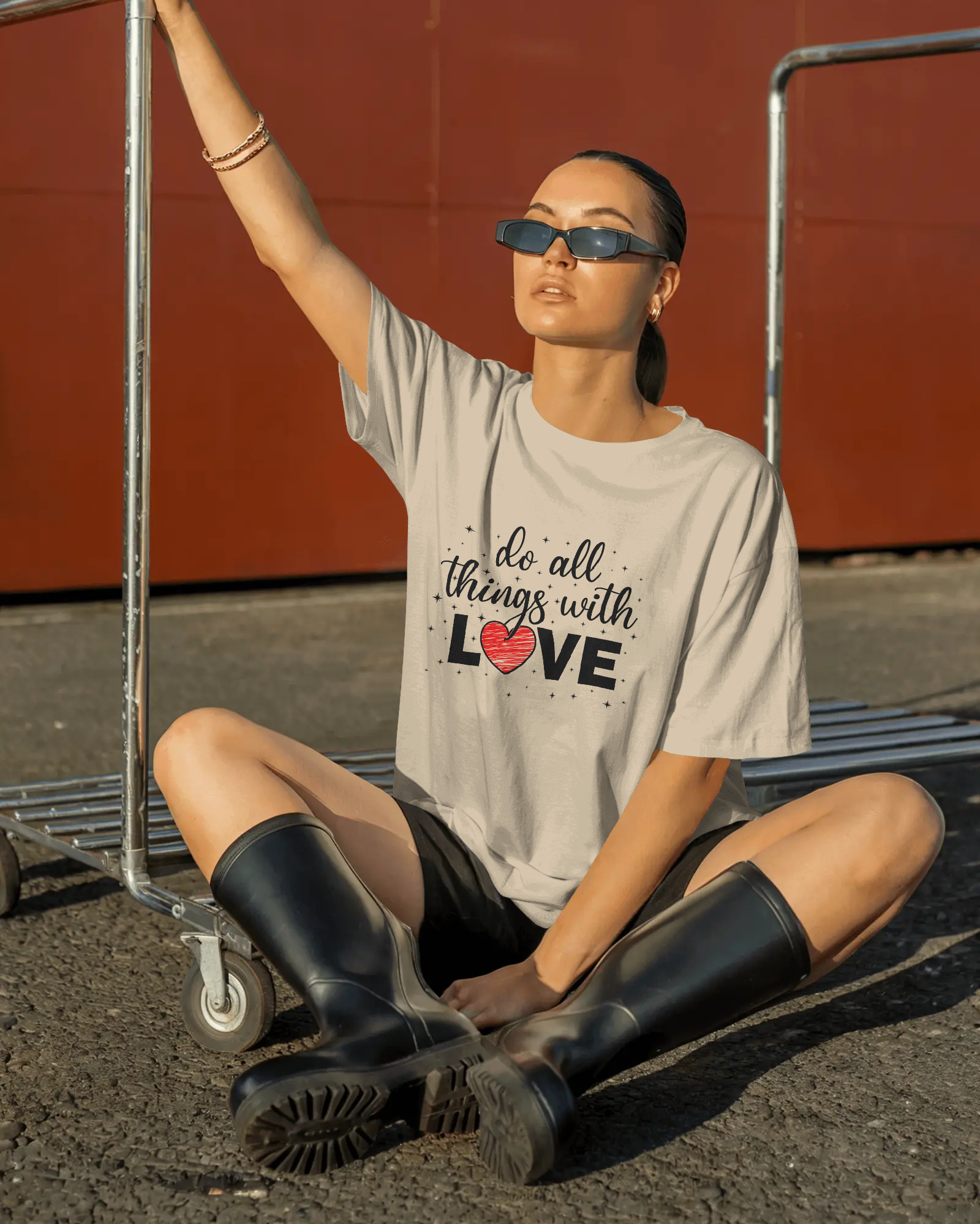 Do All Things With Love Heart Quote T-Shirt - Inspirational Women's Tee