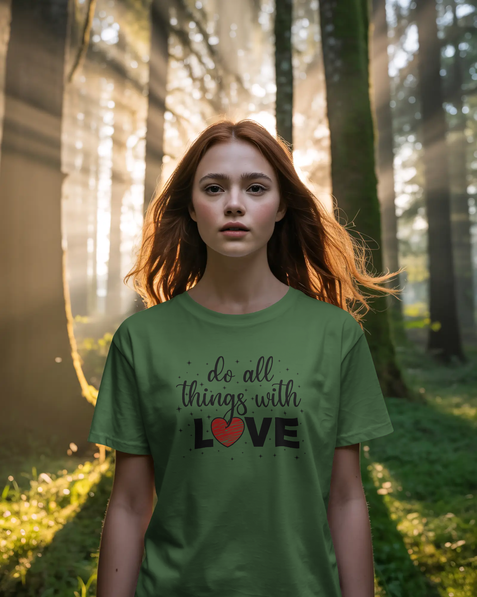 Do All Things With Love Heart Quote T-Shirt - Inspirational Women's Tee