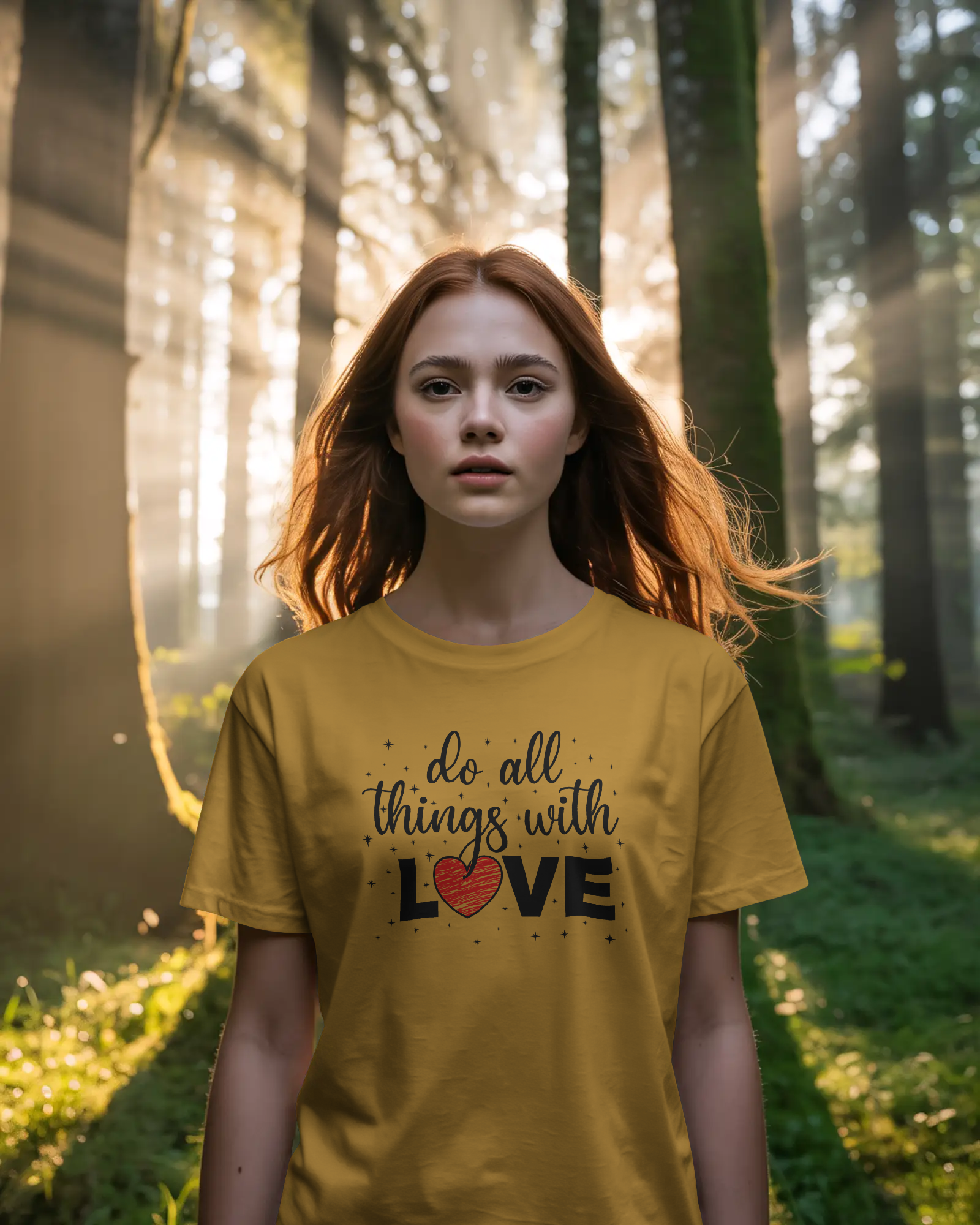 Do All Things With Love Heart Quote T-Shirt - Inspirational Women's Tee