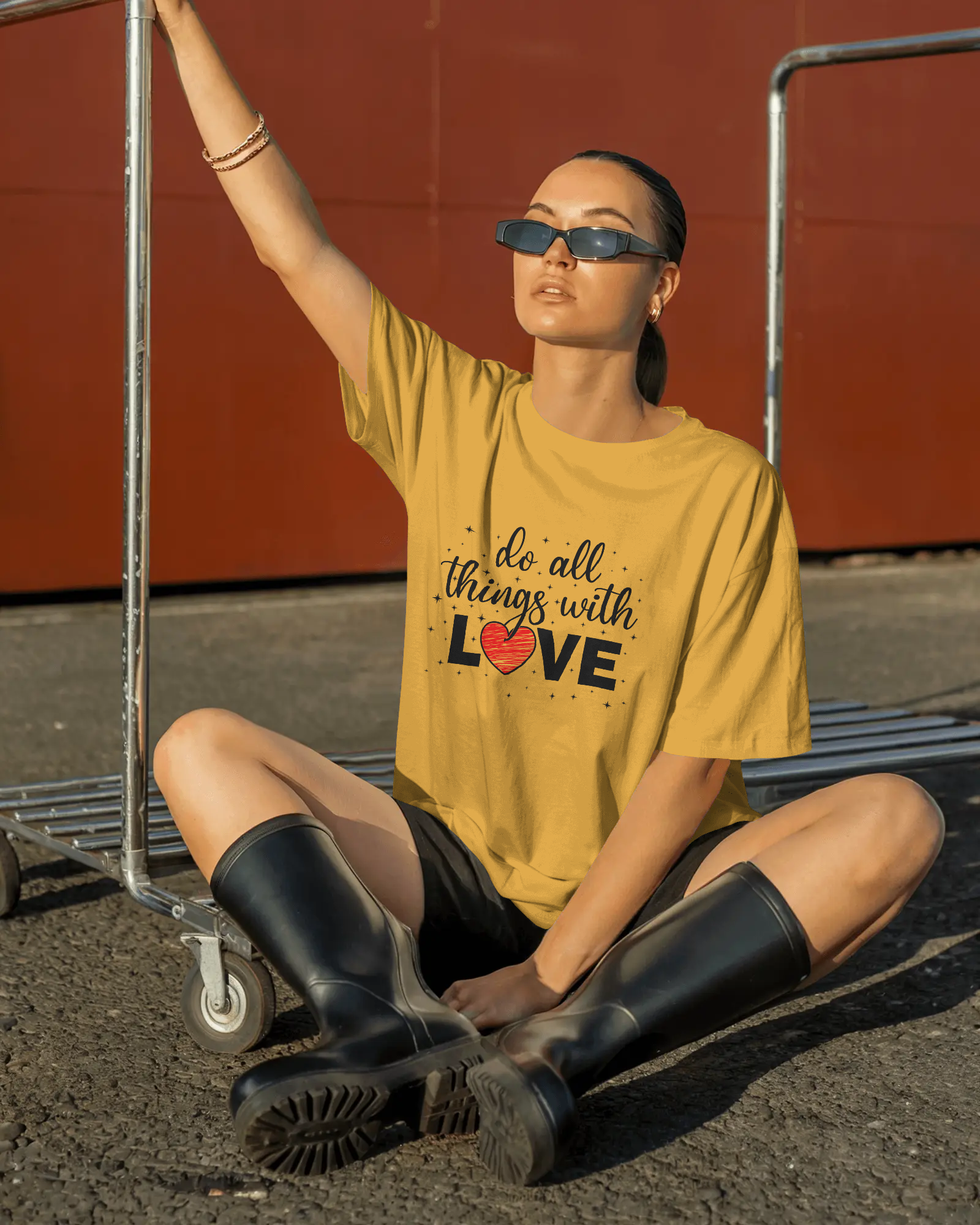 Do All Things With Love Heart Quote T-Shirt - Inspirational Women's Tee