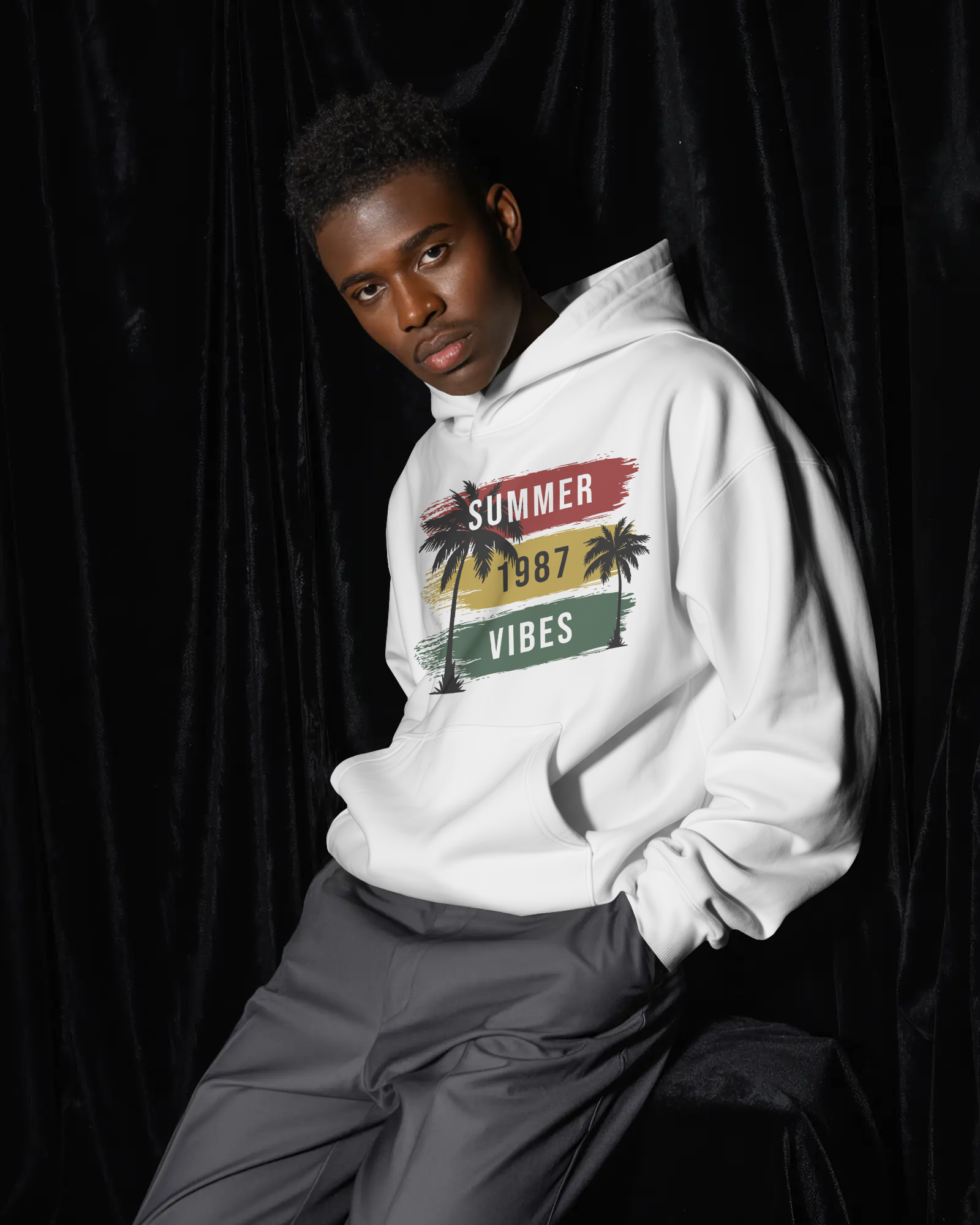 Men's Midweight Pullover Hoodie — Soft Cotton Blend Streetwear Sweatshirt