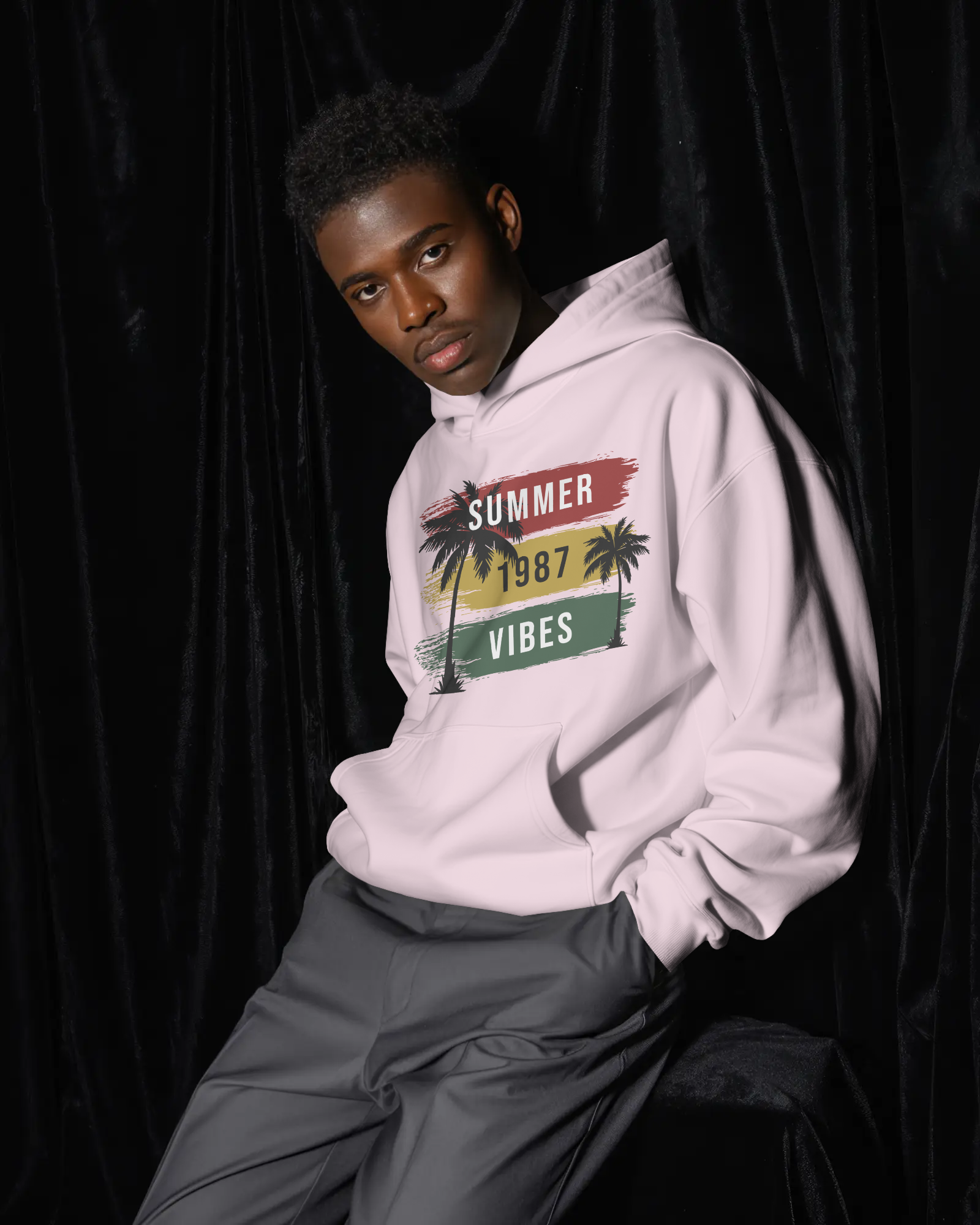 Men's Midweight Pullover Hoodie — Soft Cotton Blend Streetwear Sweatshirt