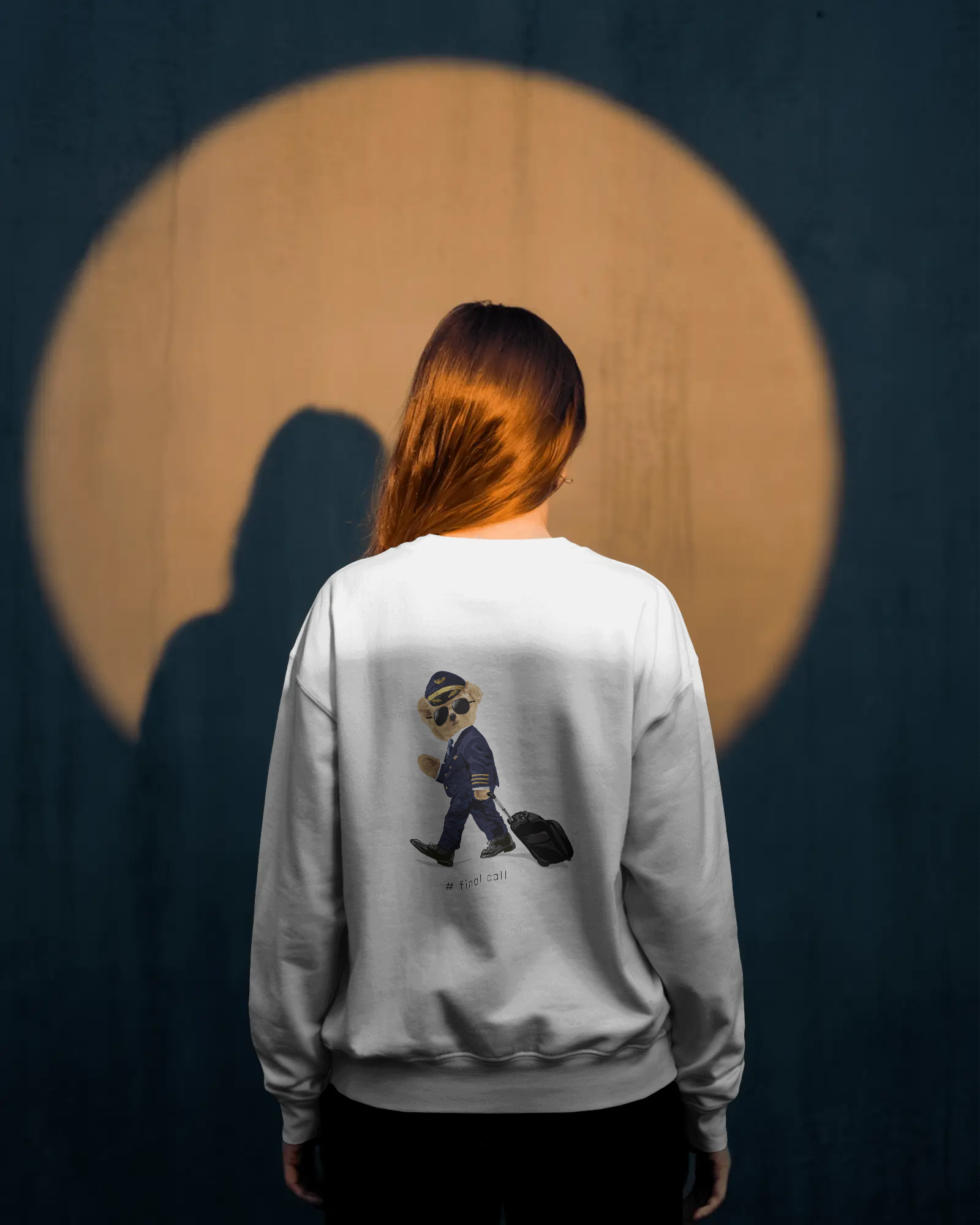 Polo Bear Pilot Crewneck Sweatshirt — Cute Travel Bear Graphic