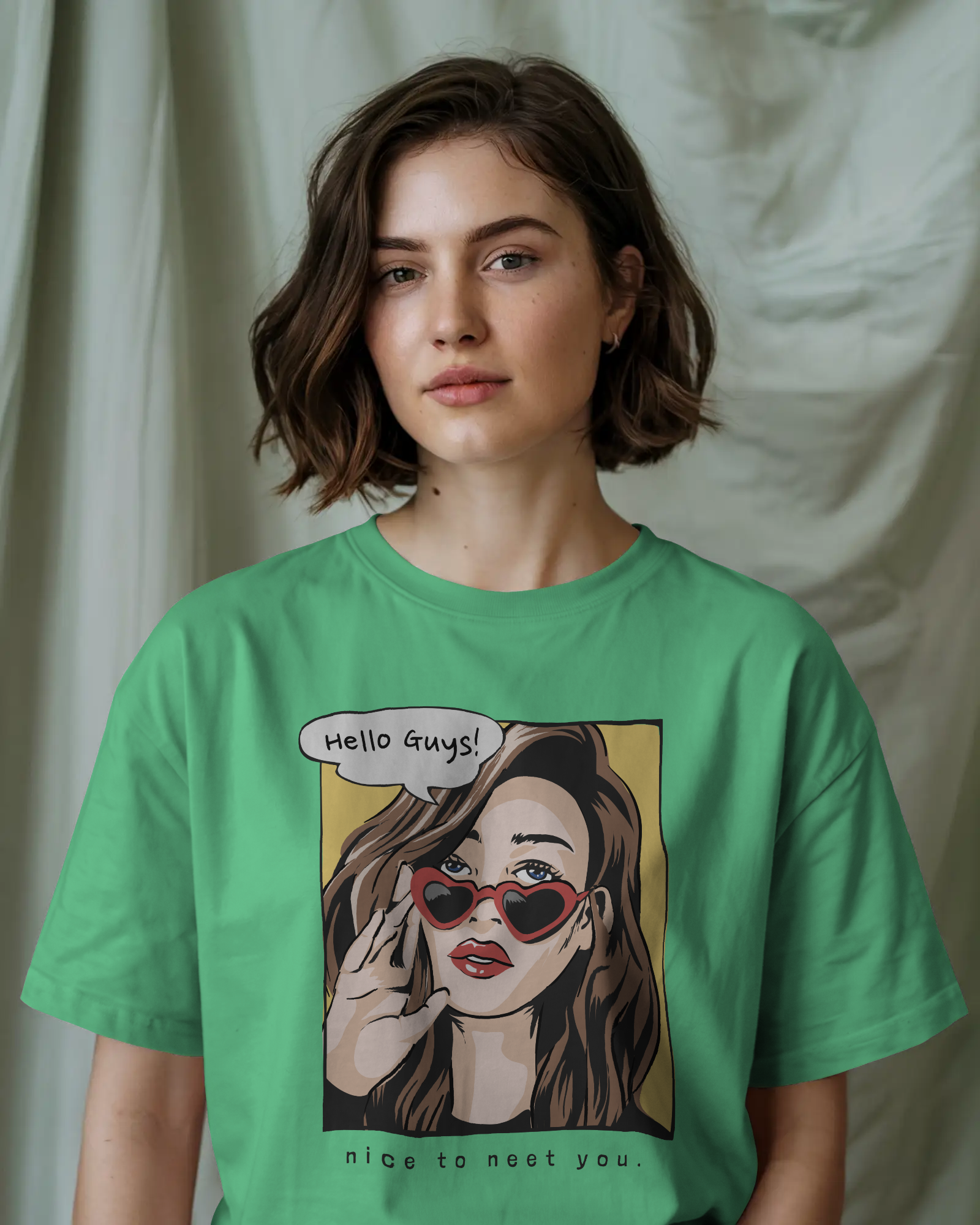 Hello Guys Graphic Tee — Women's Vintage Pop Art T-Shirt
