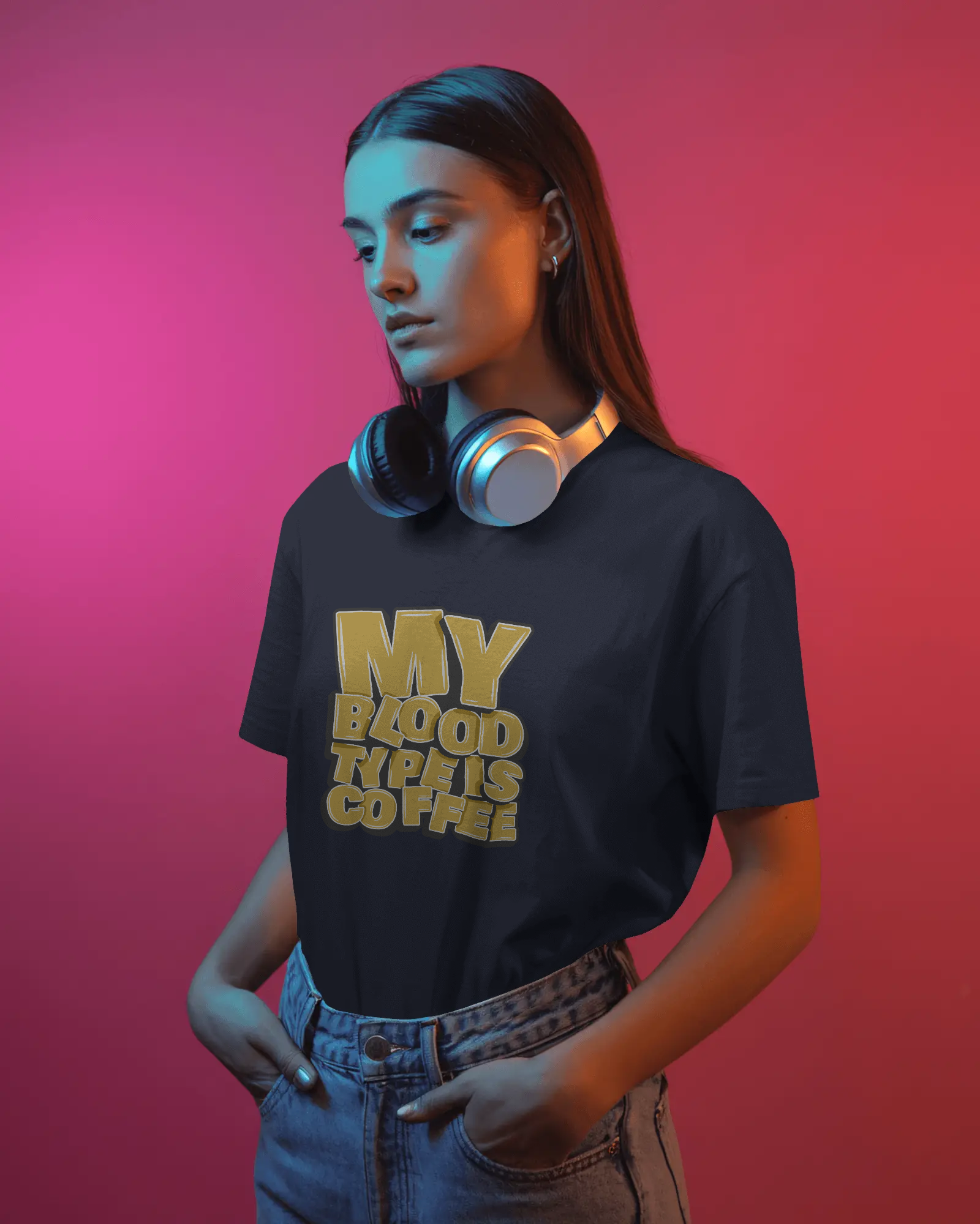 "My Blood Type Is Coffee" Graphic Women's Tee