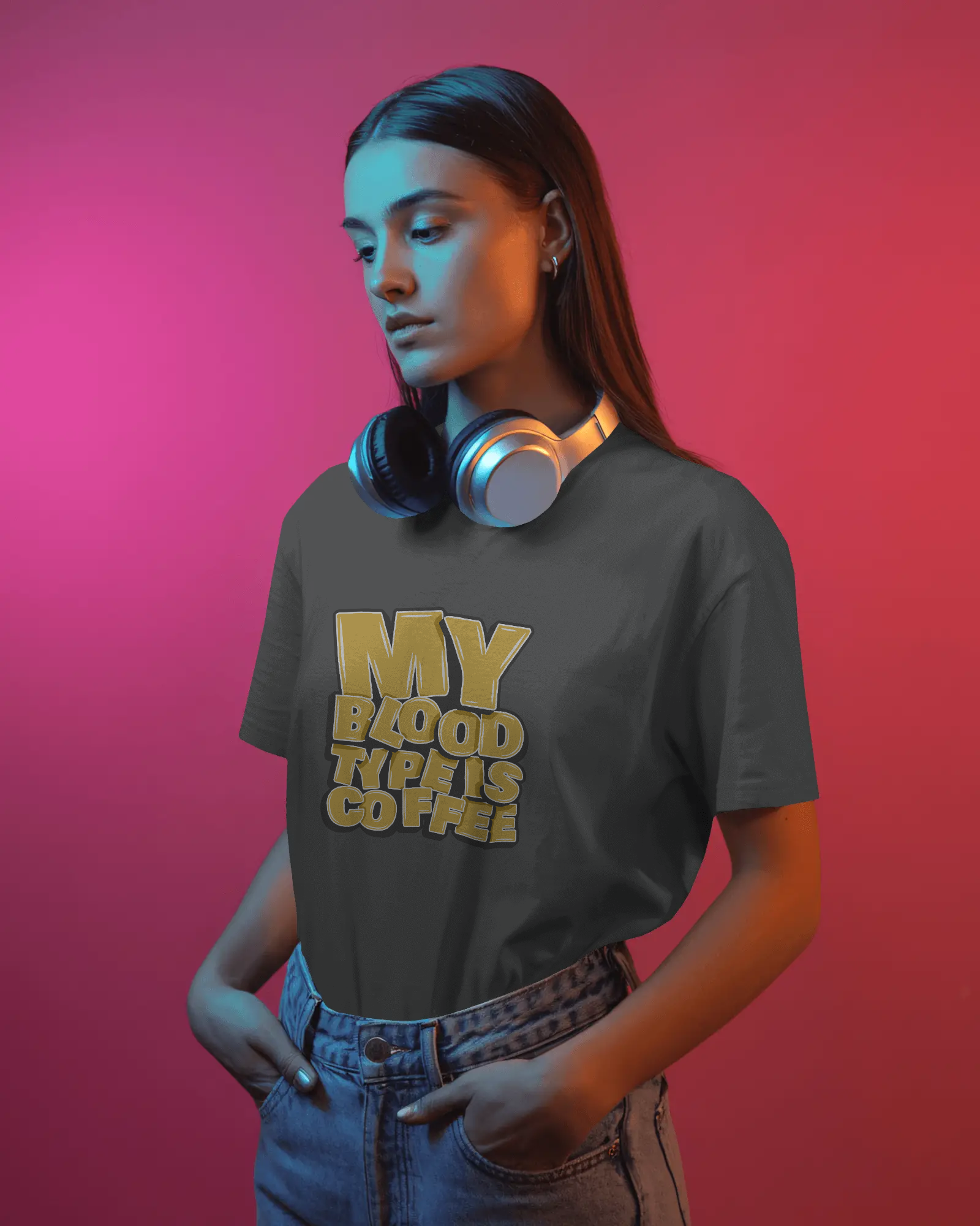 "My Blood Type Is Coffee" Graphic Women's Tee