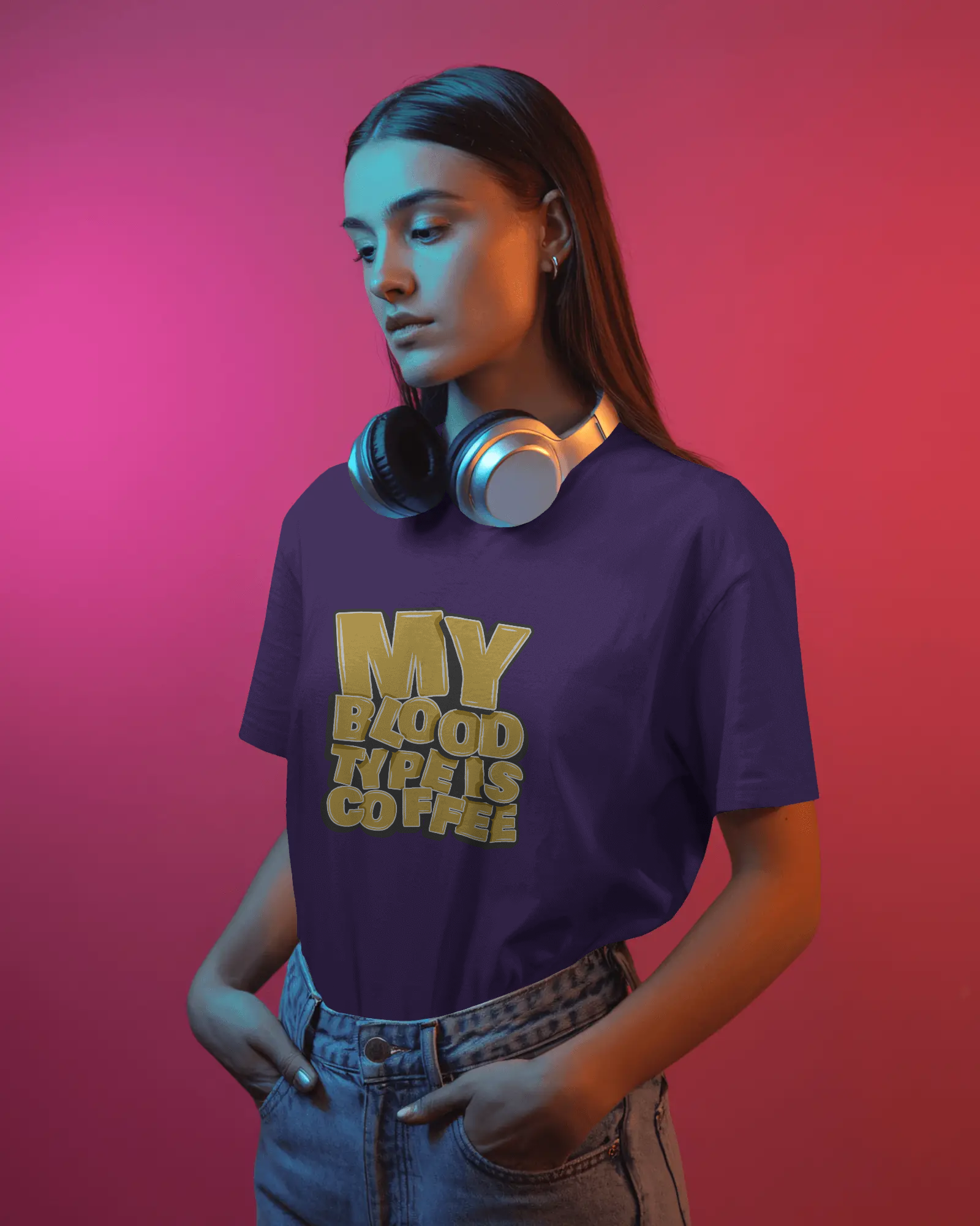 "My Blood Type Is Coffee" Graphic Women's Tee