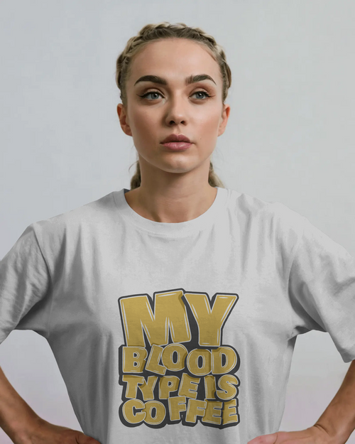 "My Blood Type Is Coffee" Graphic Women's Tee