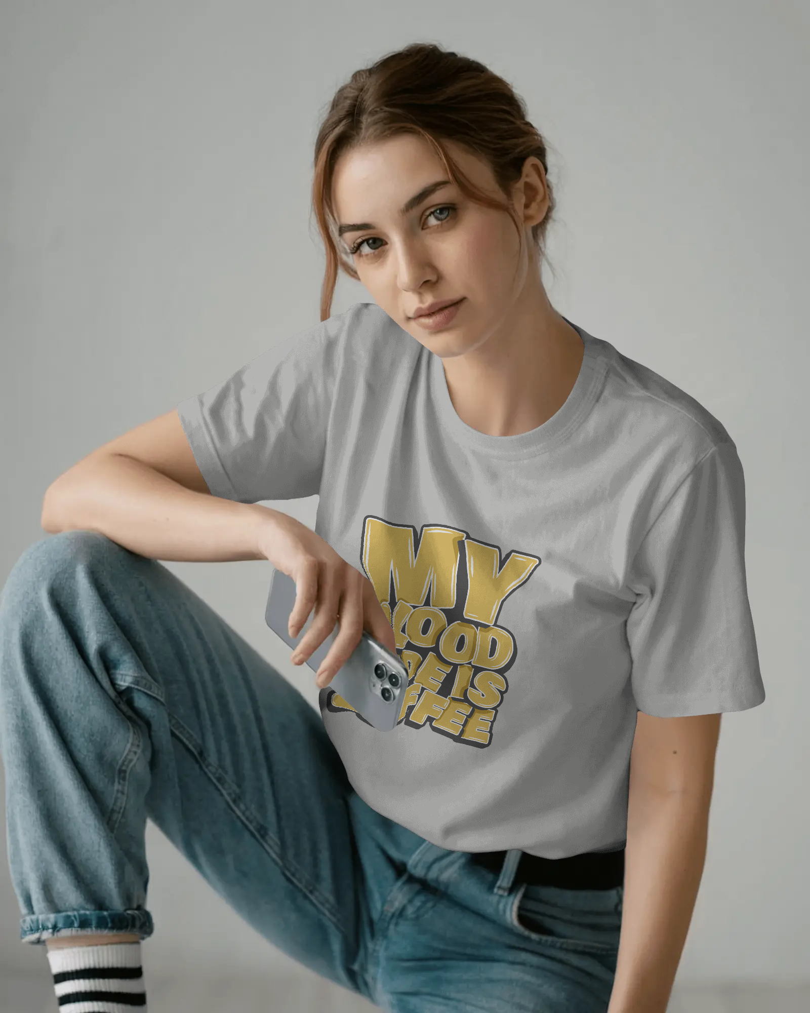 "My Blood Type Is Coffee" Graphic Women's Tee