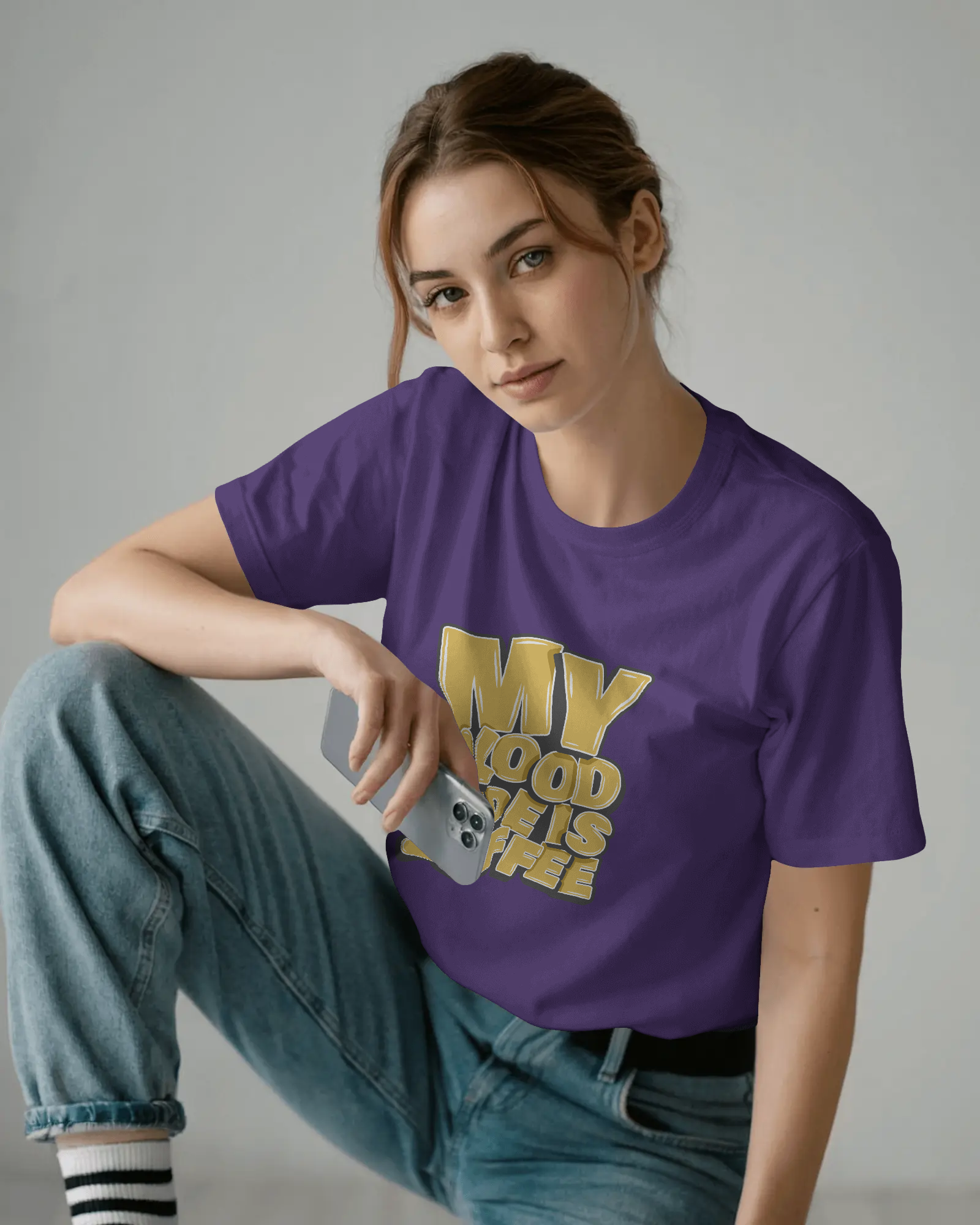 "My Blood Type Is Coffee" Graphic Women's Tee