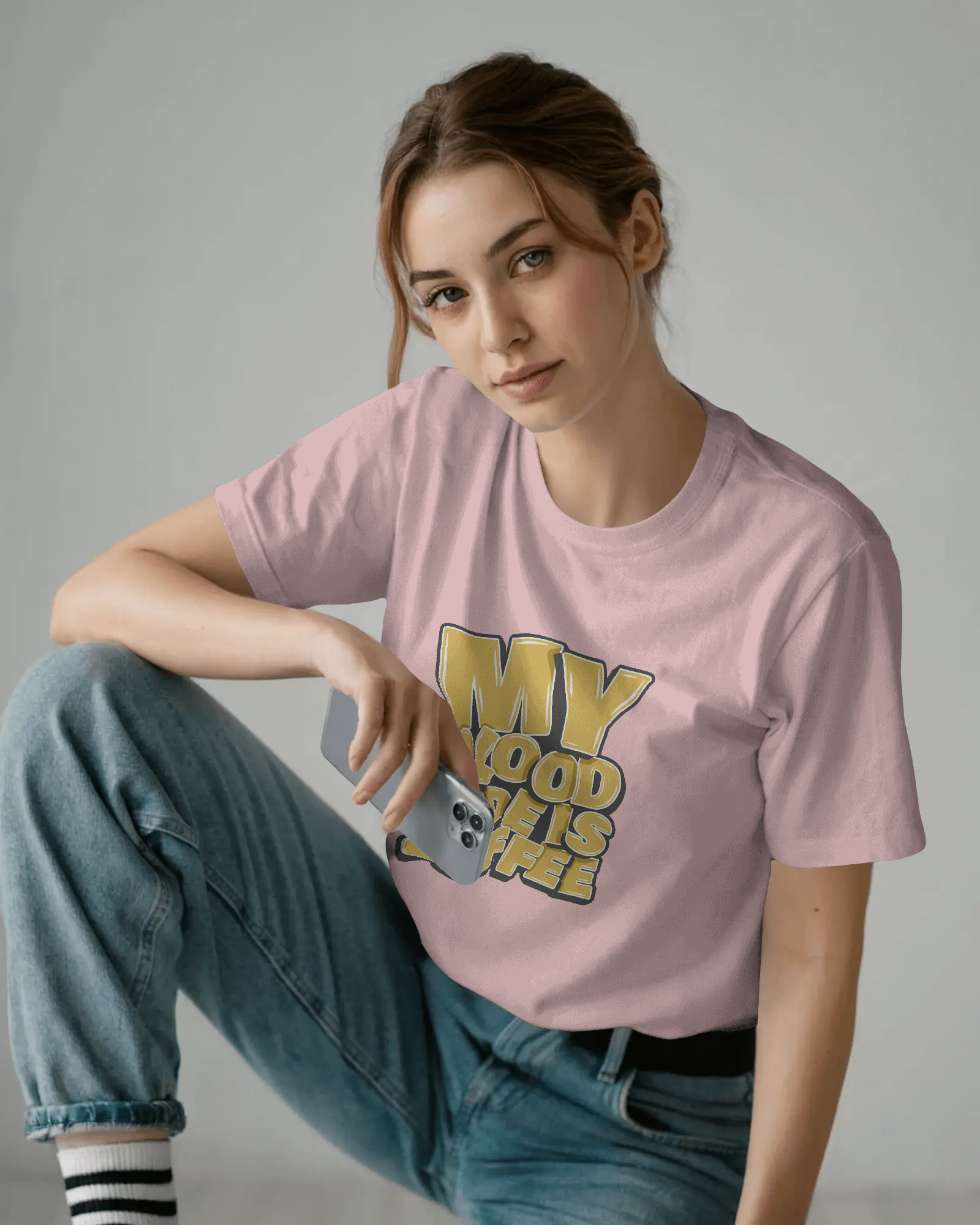 "My Blood Type Is Coffee" Graphic Women's Tee