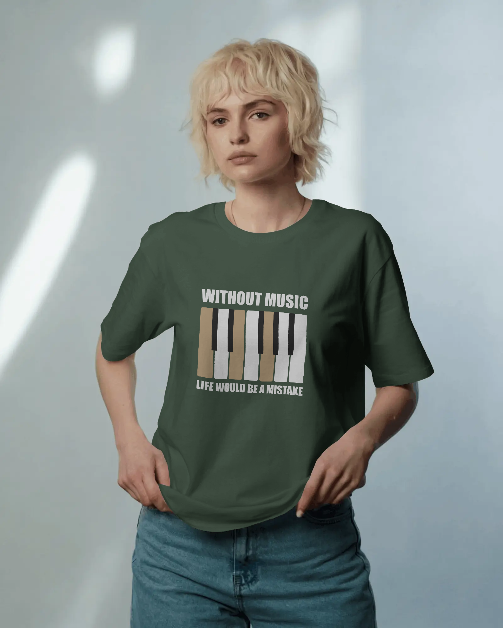 "Without Music Life Would Be a Mistake" Piano Graphic Tee