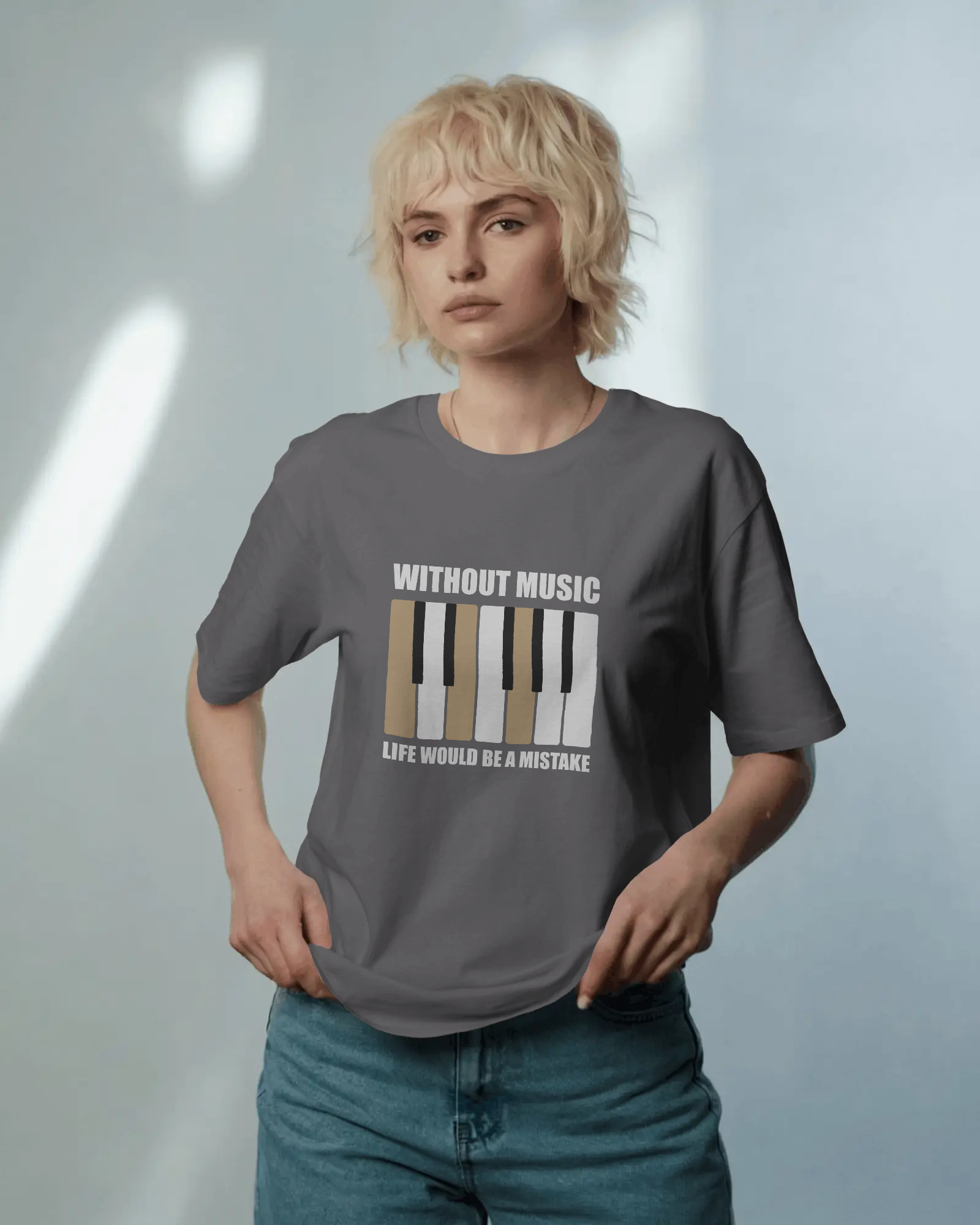 "Without Music Life Would Be a Mistake" Piano Graphic Tee