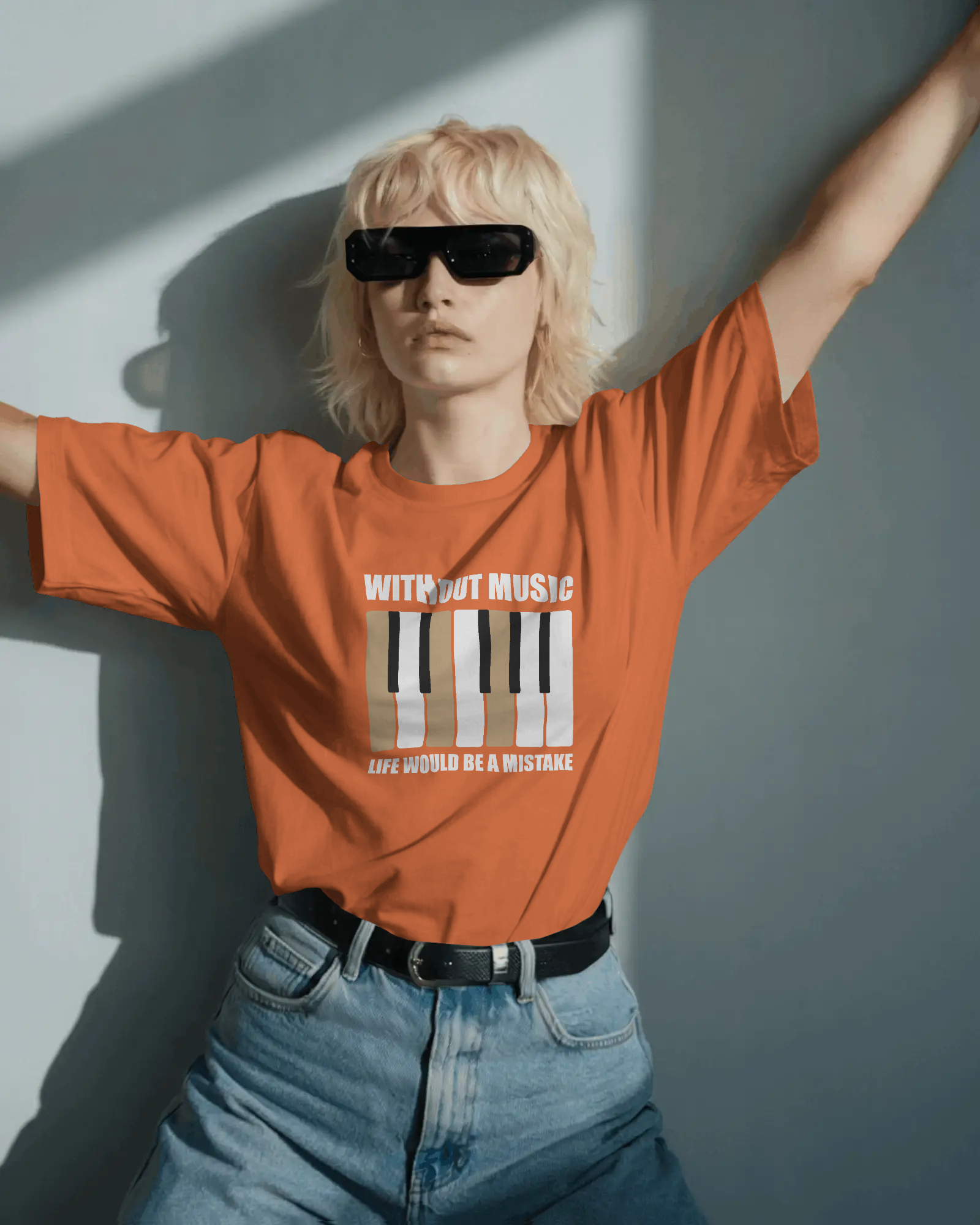 "Without Music Life Would Be a Mistake" Piano Graphic Tee