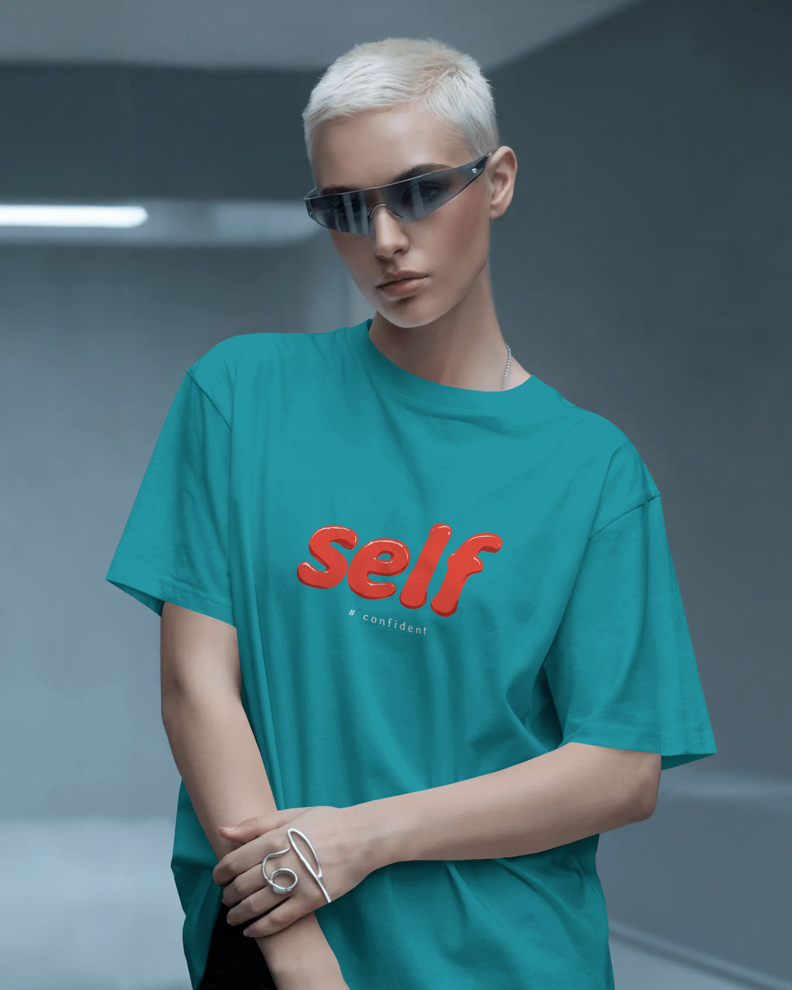 Self Graphic Tee — Minimalist Red Script T‑Shirt