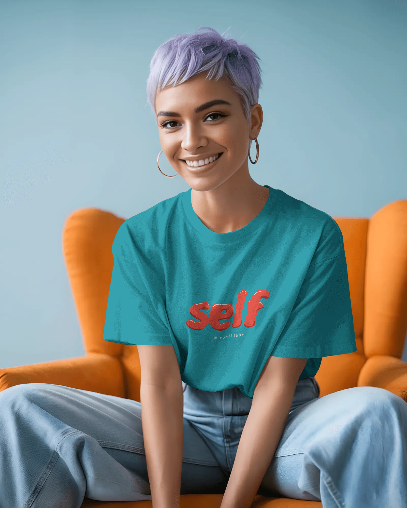 Self Graphic Tee — Minimalist Red Script T‑Shirt