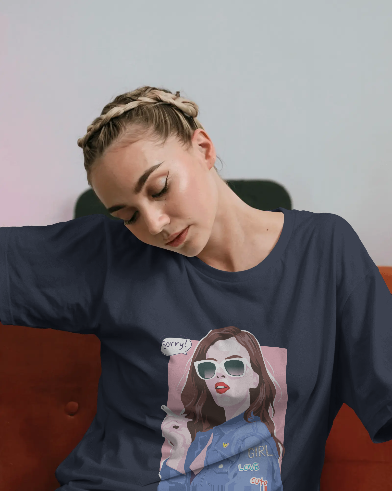 Graphic Tee — 'Sorry? It's Not My Problem' Retro Woman Illustration