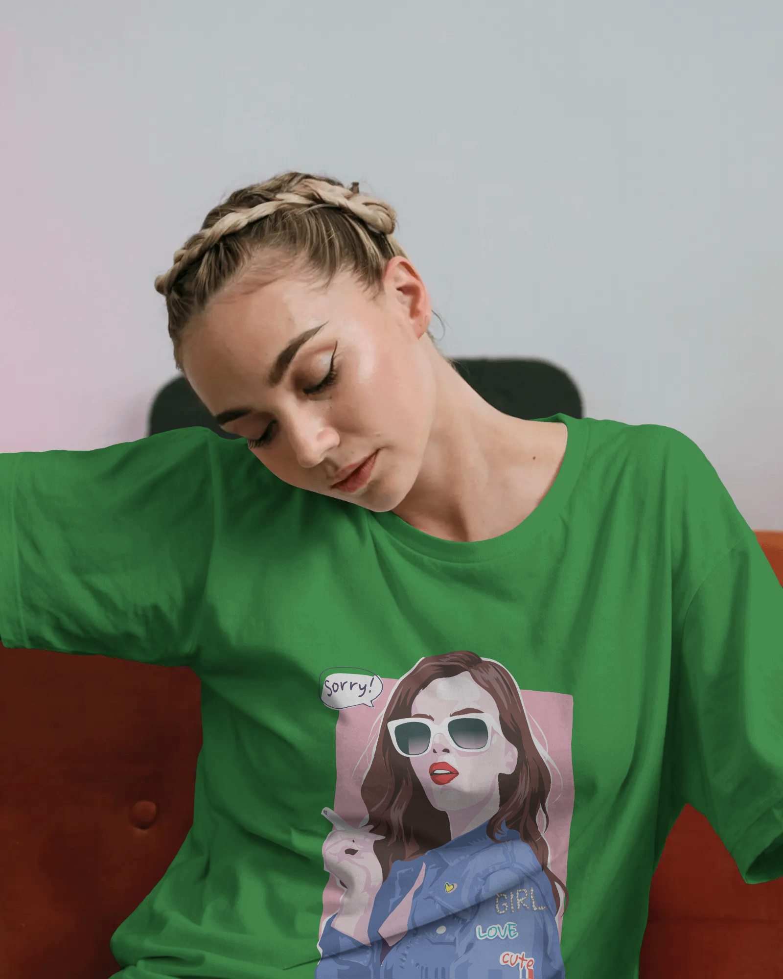 Graphic Tee — 'Sorry? It's Not My Problem' Retro Woman Illustration