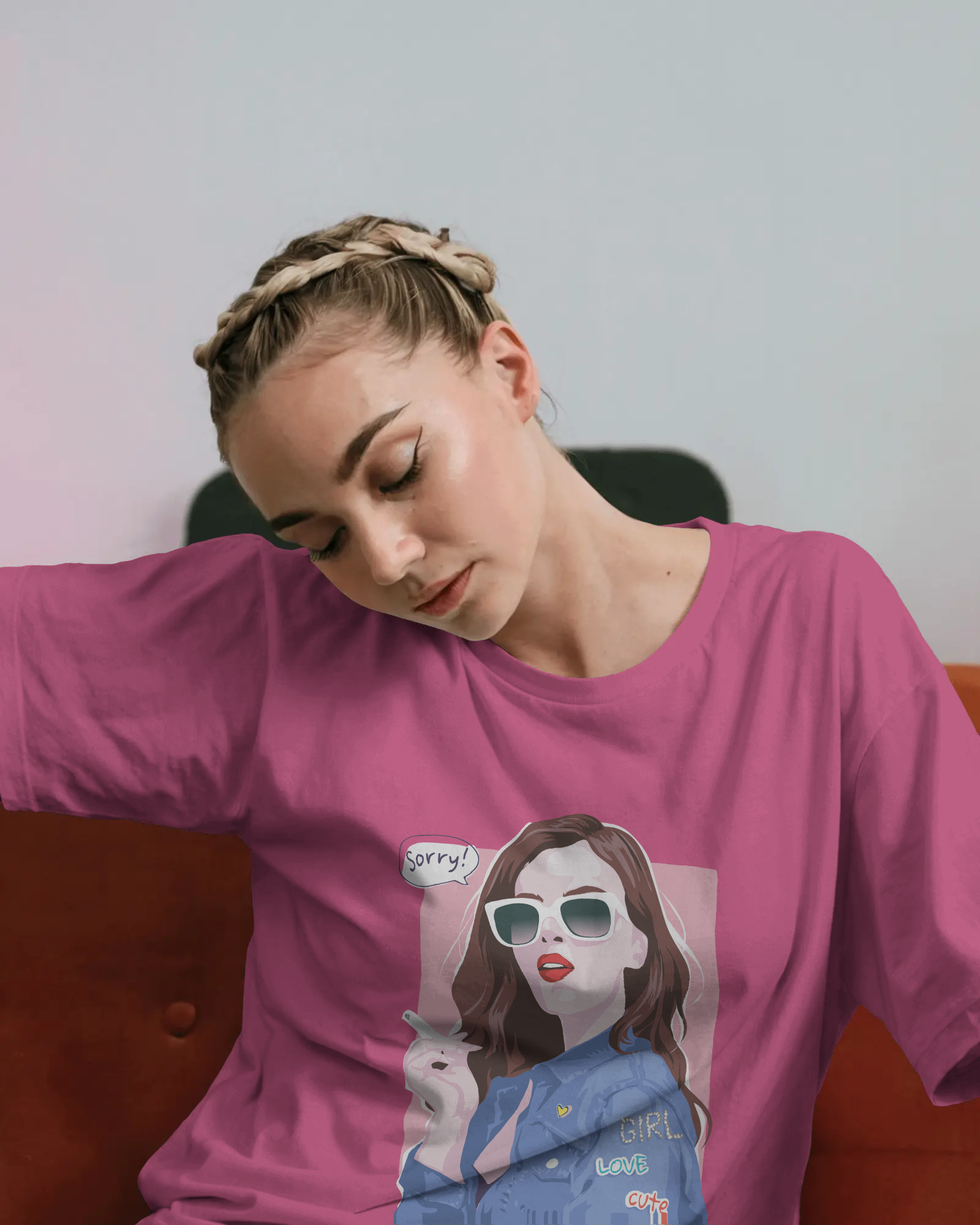 Graphic Tee — 'Sorry? It's Not My Problem' Retro Woman Illustration