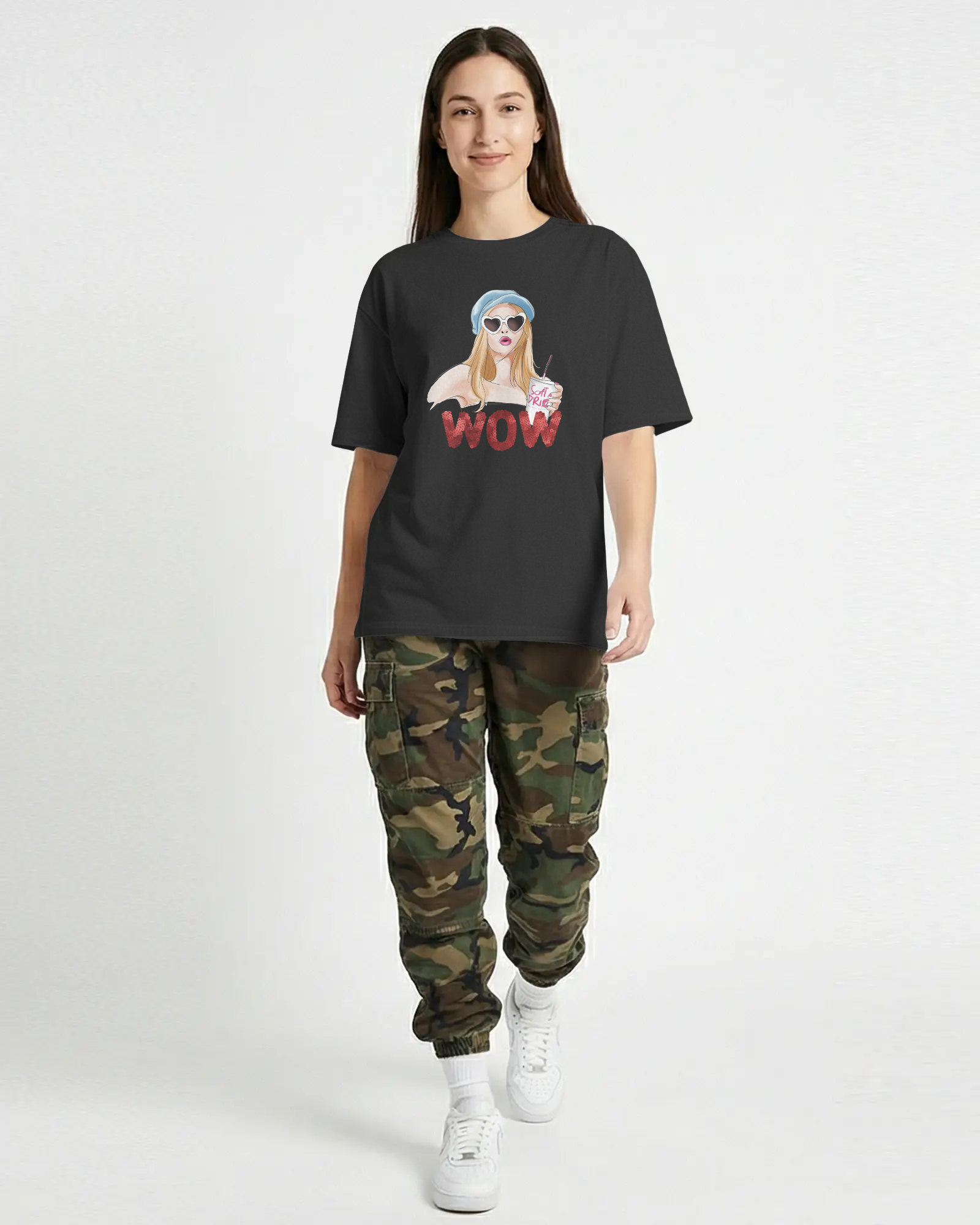 WOW Girl Graphic Tee — Retro Vogue Pop Art T‑Shirt
