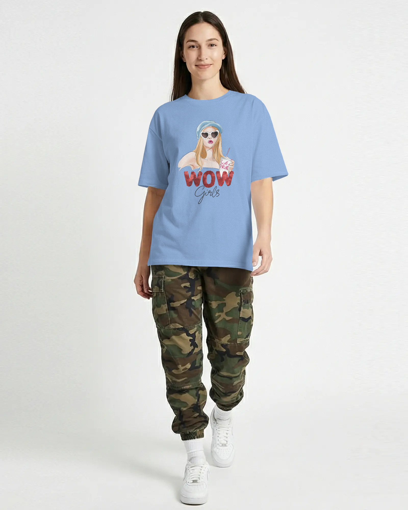 WOW Girl Graphic Tee — Retro Vogue Pop Art T‑Shirt