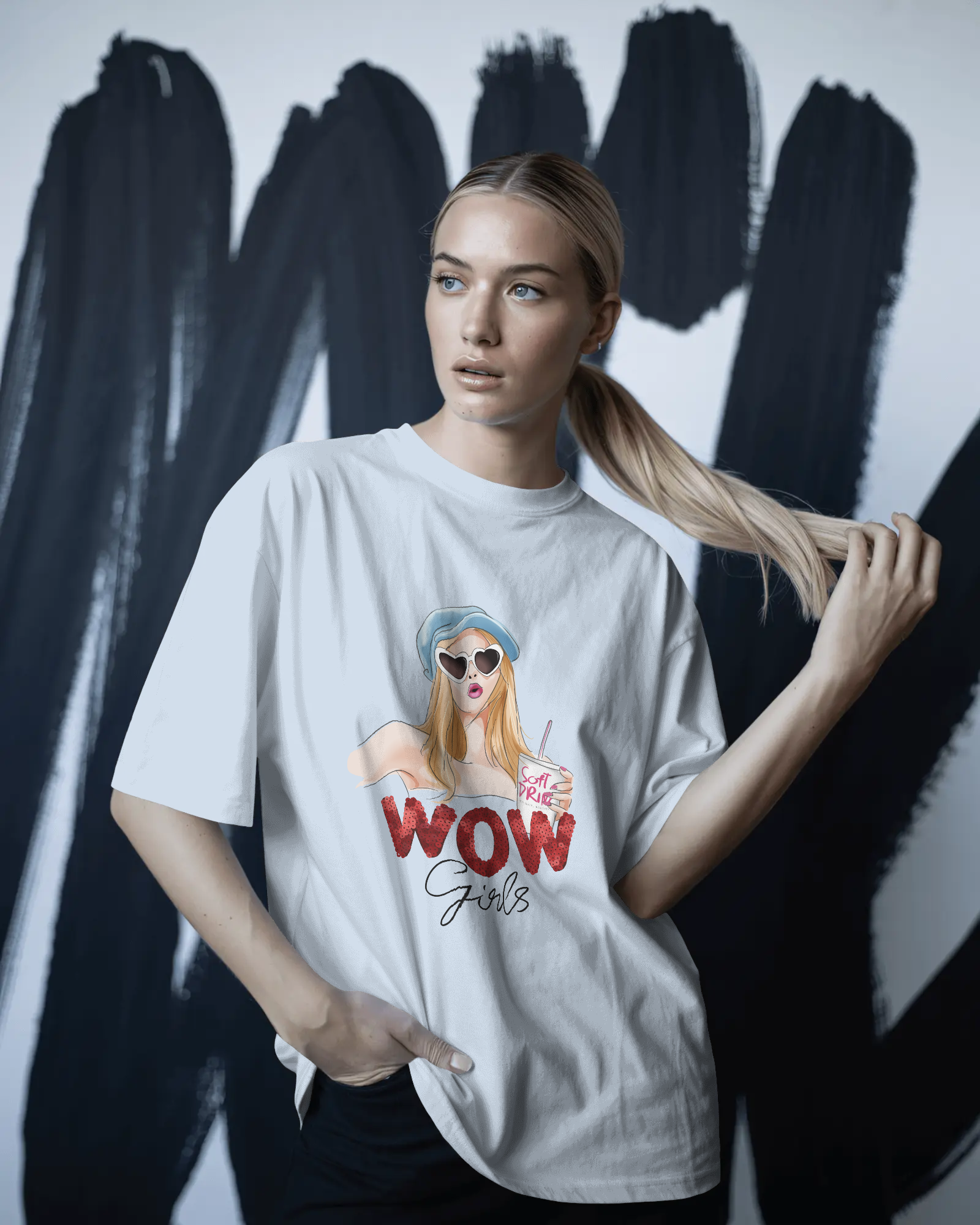 WOW Girl Graphic Tee — Retro Vogue Pop Art T‑Shirt