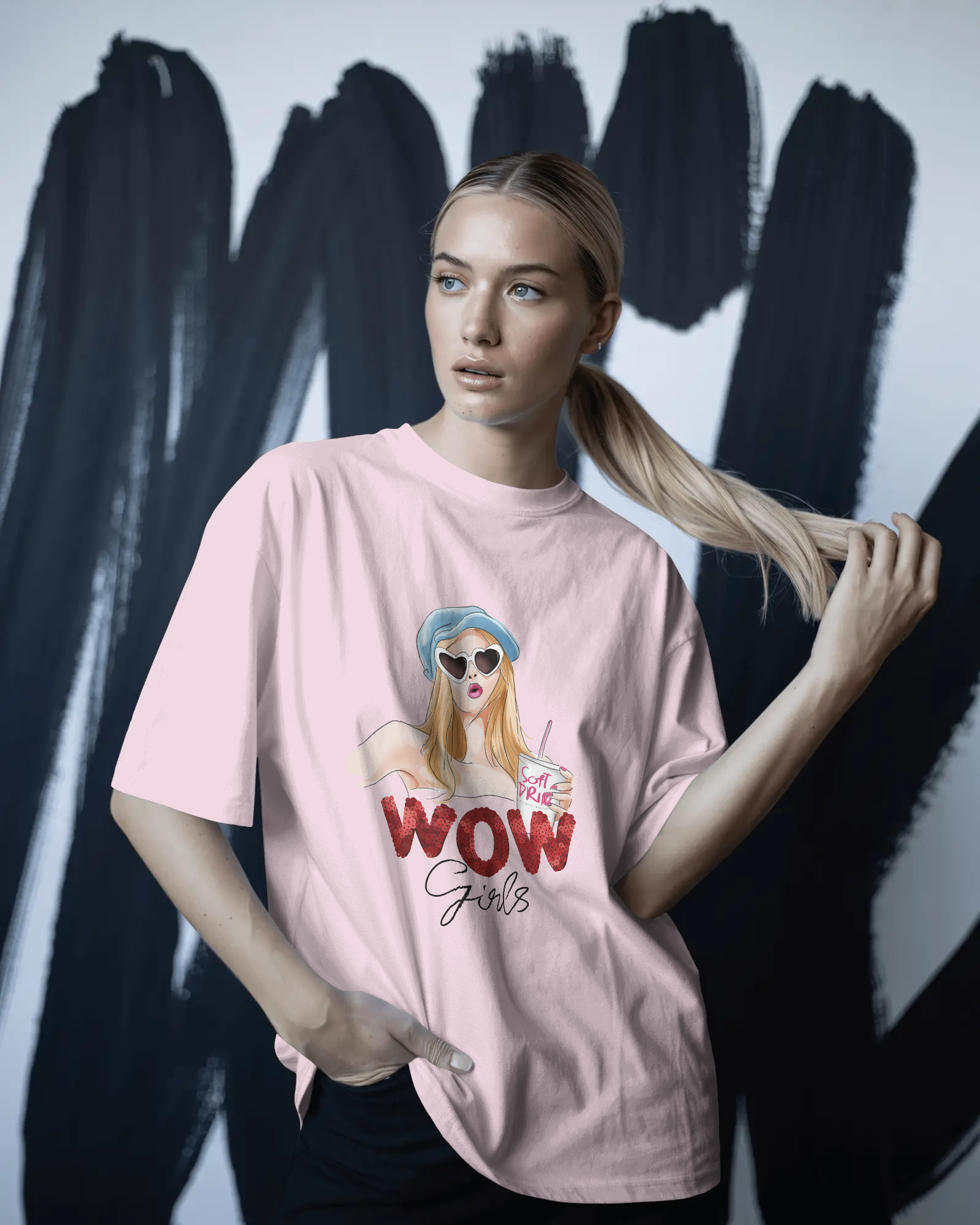 WOW Girl Graphic Tee — Retro Vogue Pop Art T‑Shirt