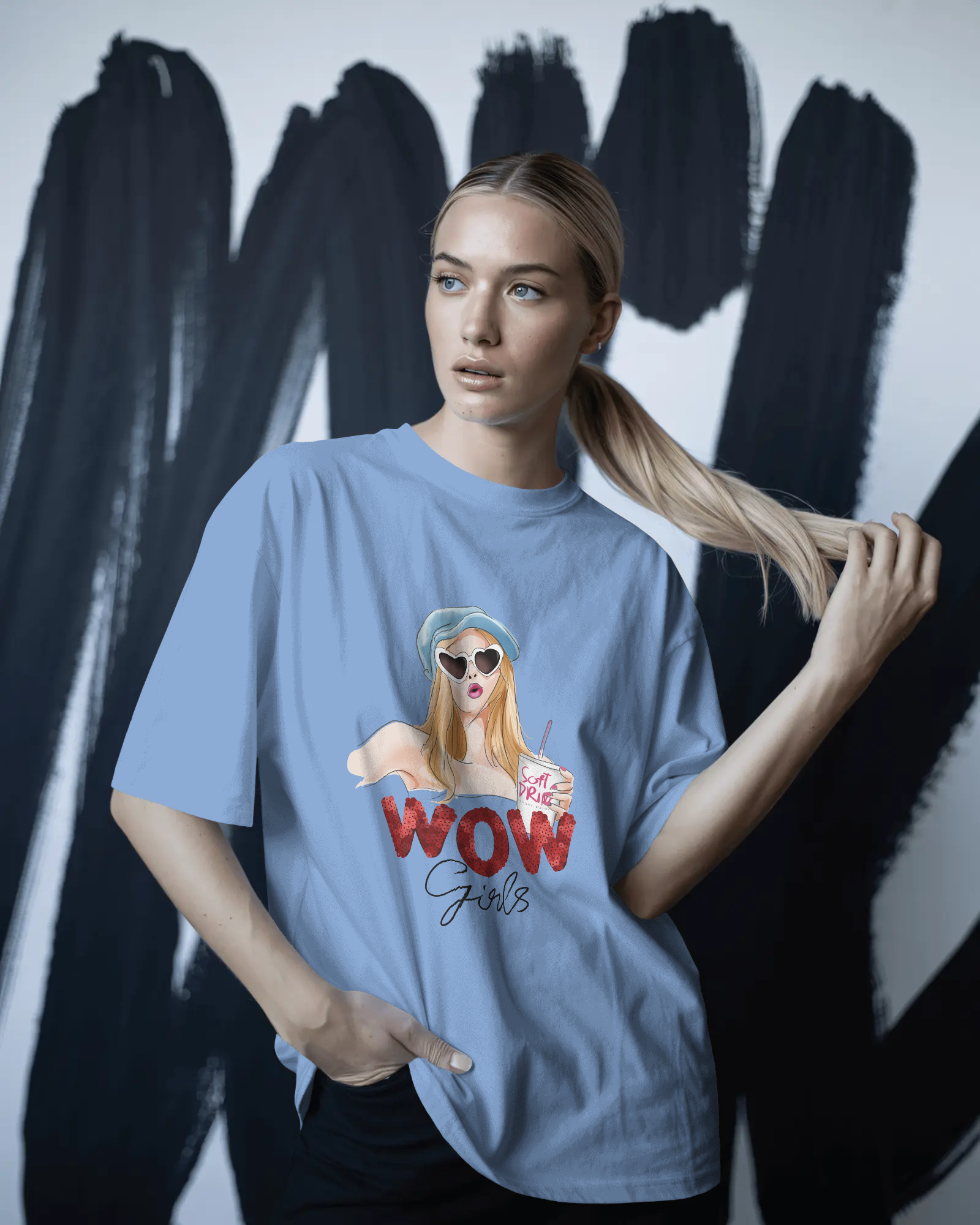 WOW Girl Graphic Tee — Retro Vogue Pop Art T‑Shirt
