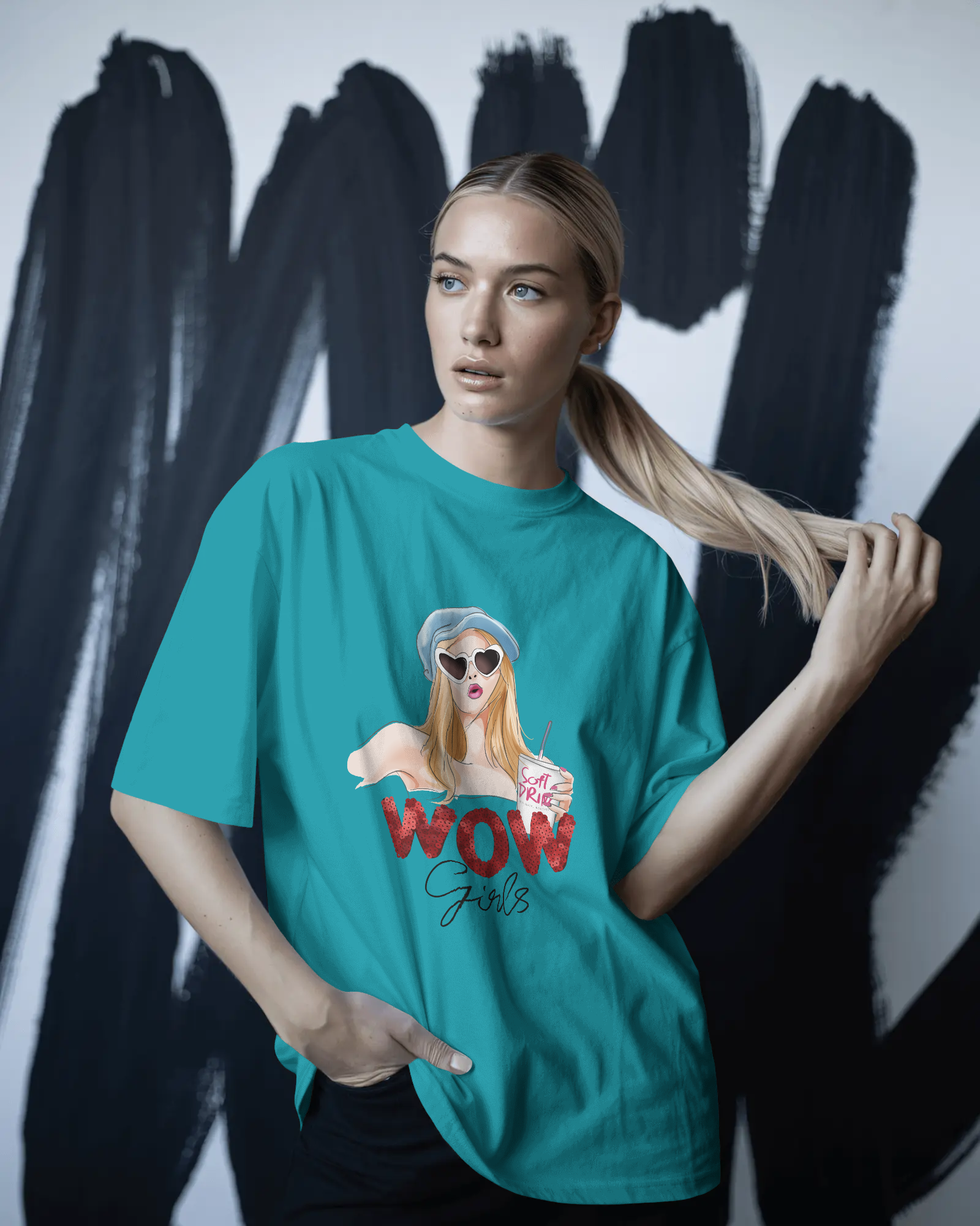 WOW Girl Graphic Tee — Retro Vogue Pop Art T‑Shirt