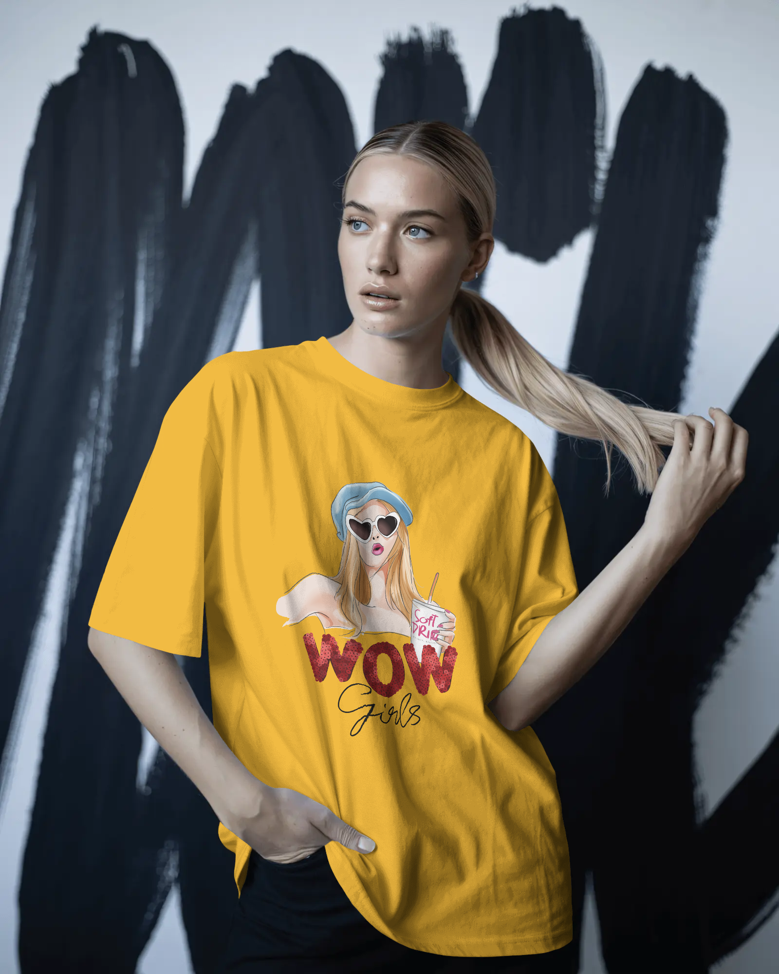 WOW Girl Graphic Tee — Retro Vogue Pop Art T‑Shirt