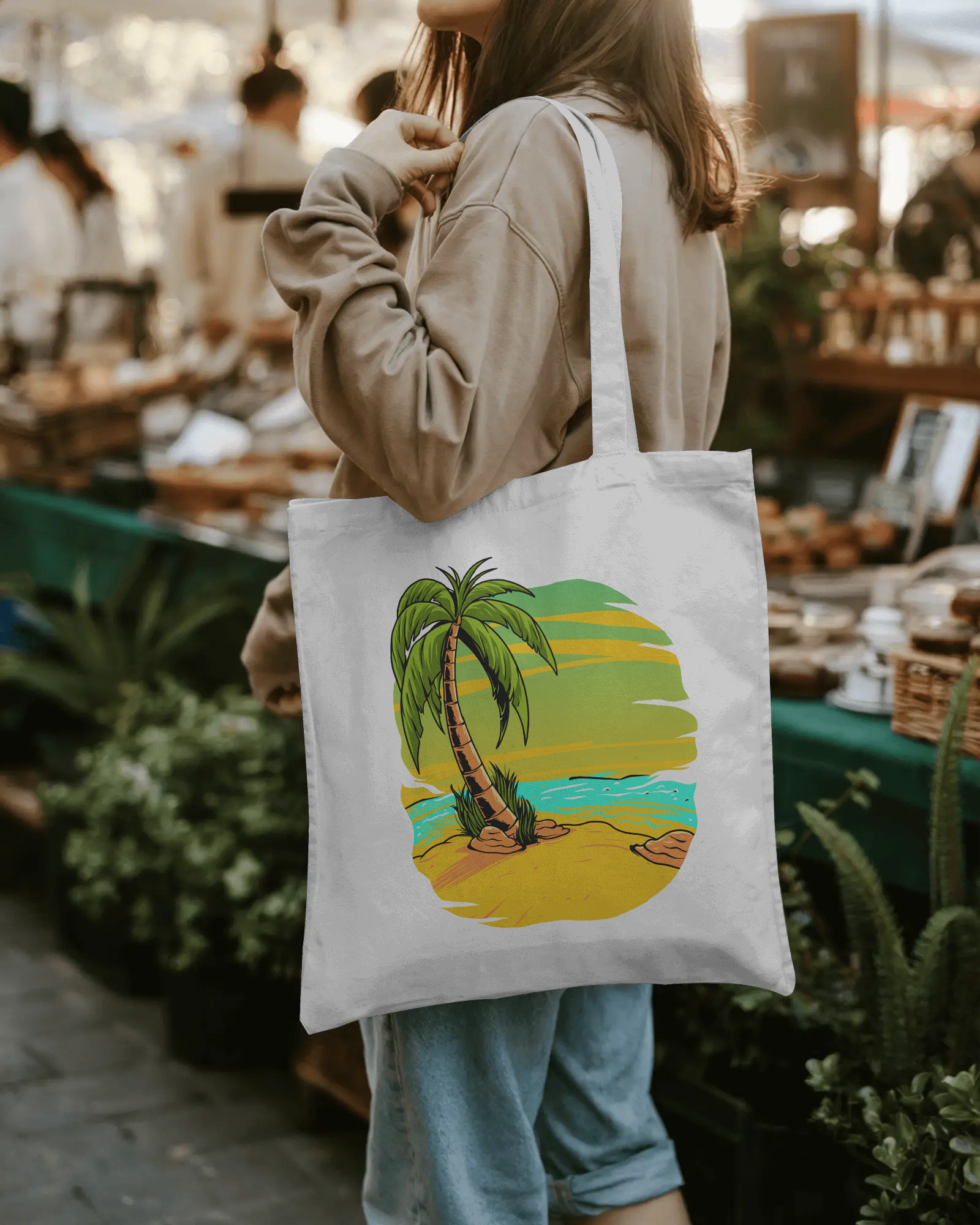 Tote Bag - Summer Vacation Cotton Shopper