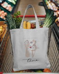 Canvas Tote Bag — Feminine Self-Care Illustration “Time” Cotton Shopping Tote