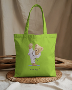 Cotton Tote Bag - Kick Ass Teddy