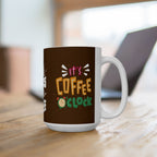 Cozy Brown Hand-Lettered Coffee Mug — Whimsical Morning Pep Talk (11oz & 15oz)
